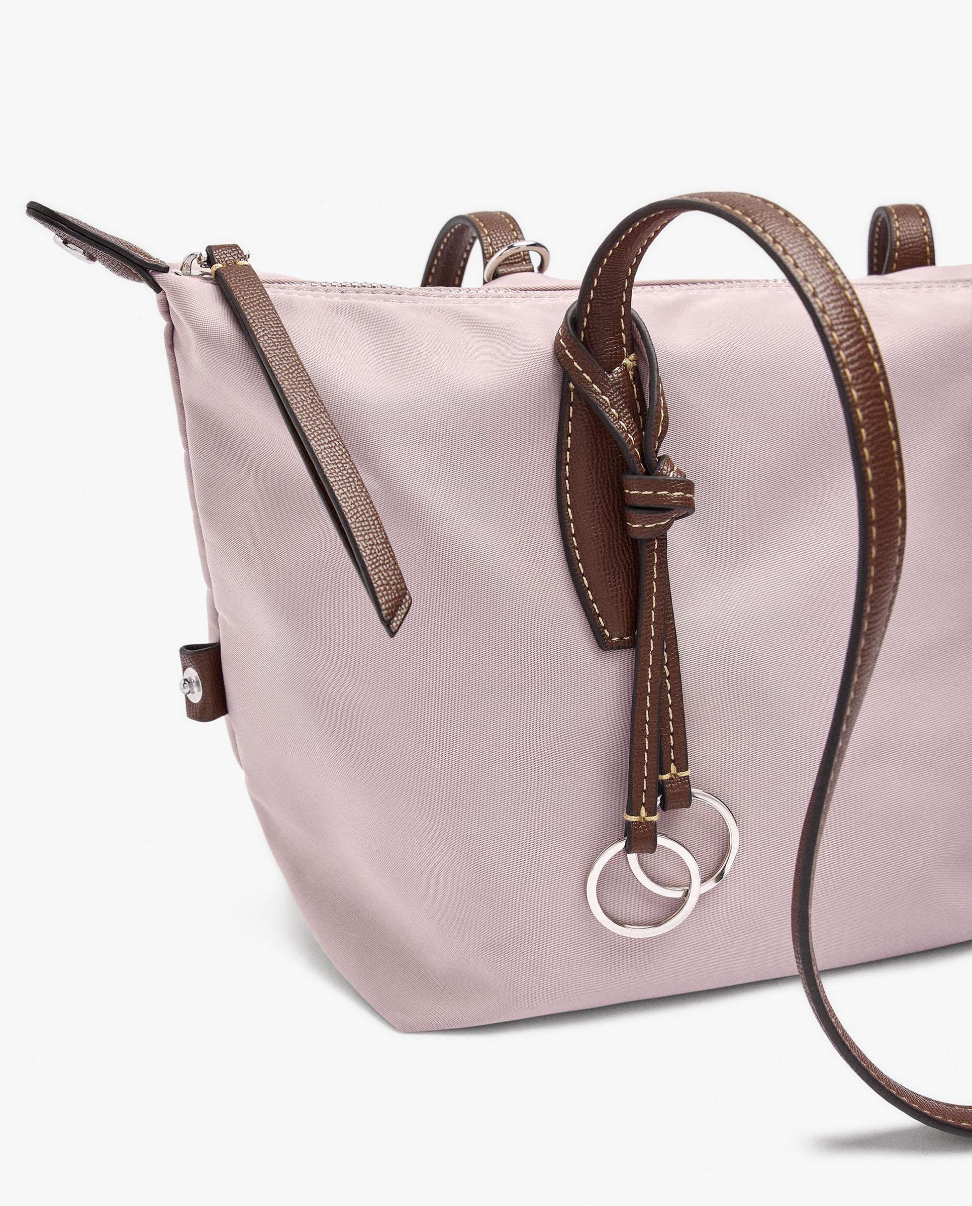 Shopper grande con cierre de cremallera en liso - Parfois - Rosa Rosa-3