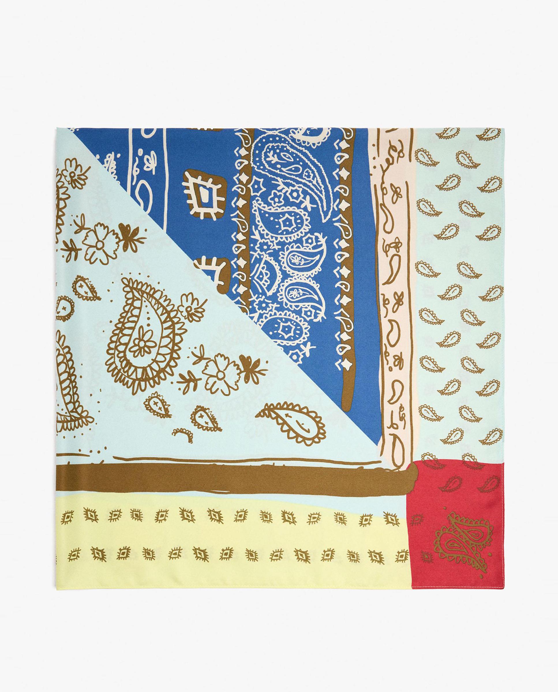 Pañuelo cuadrado con estampado paisley - Parfois - Azul Azul-1