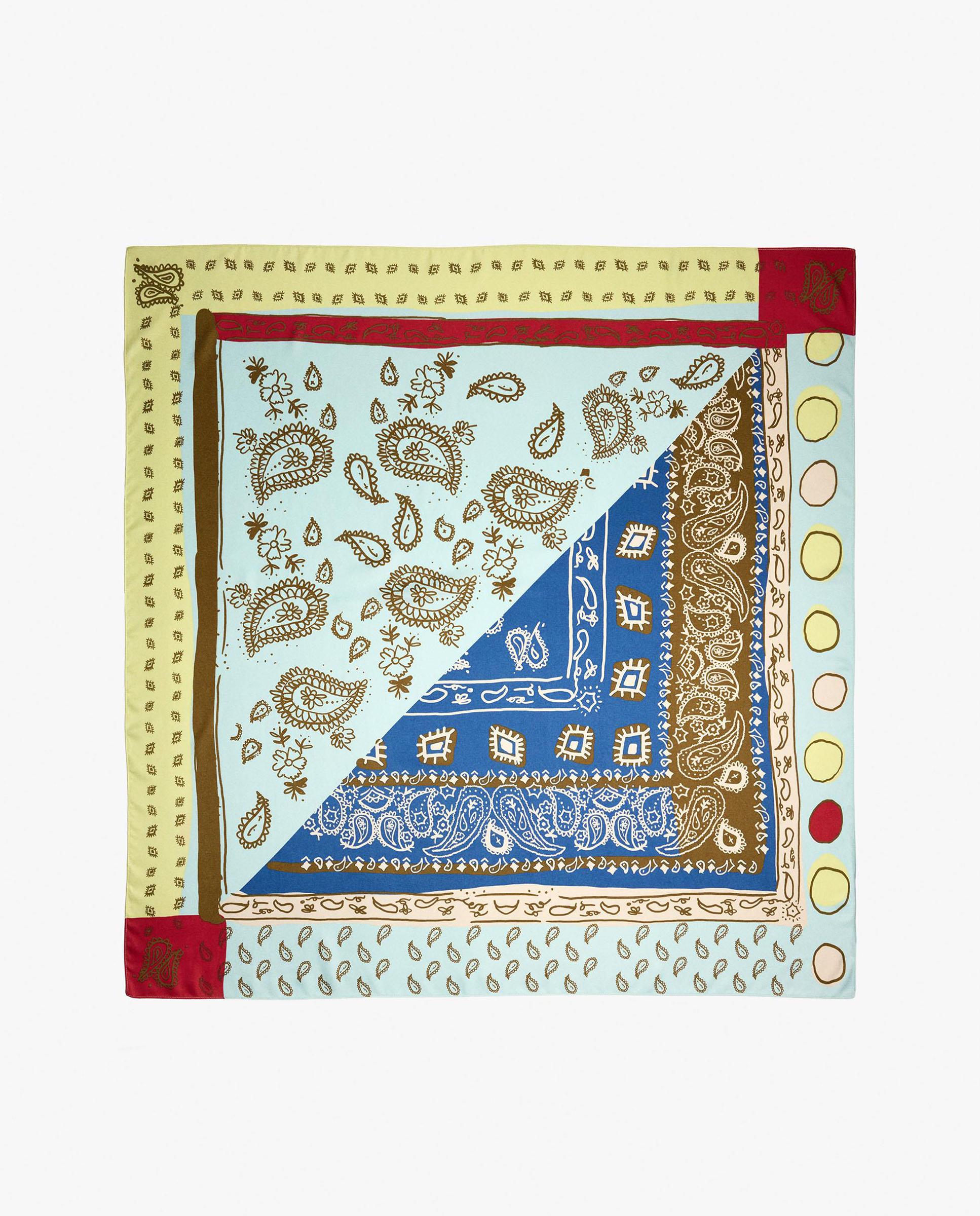 Pañuelo cuadrado con estampado paisley - Parfois - Azul Azul-2