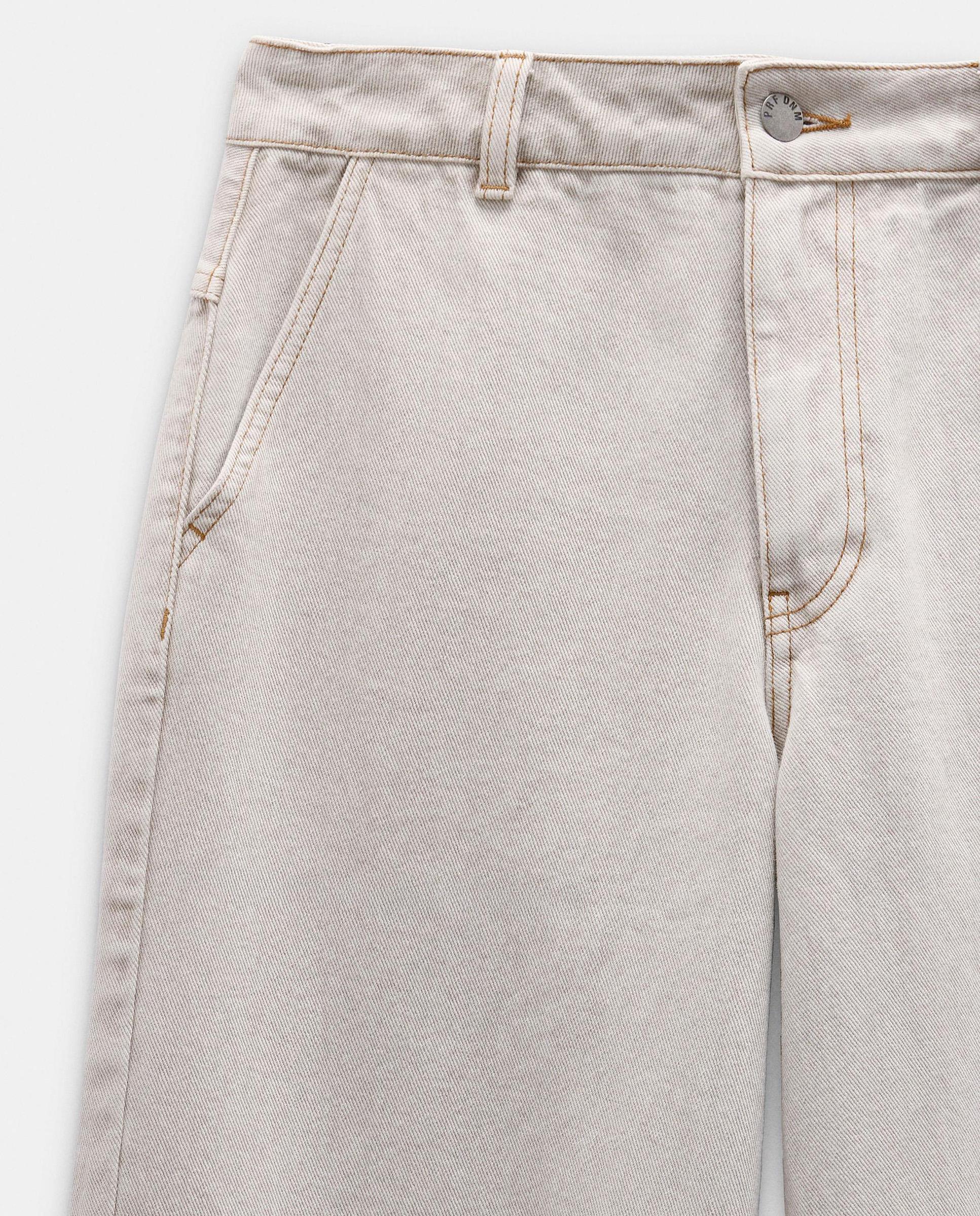 Vaqueros anchos de mujer 100% algodón en liso - Parfois - Gris Gris-7
