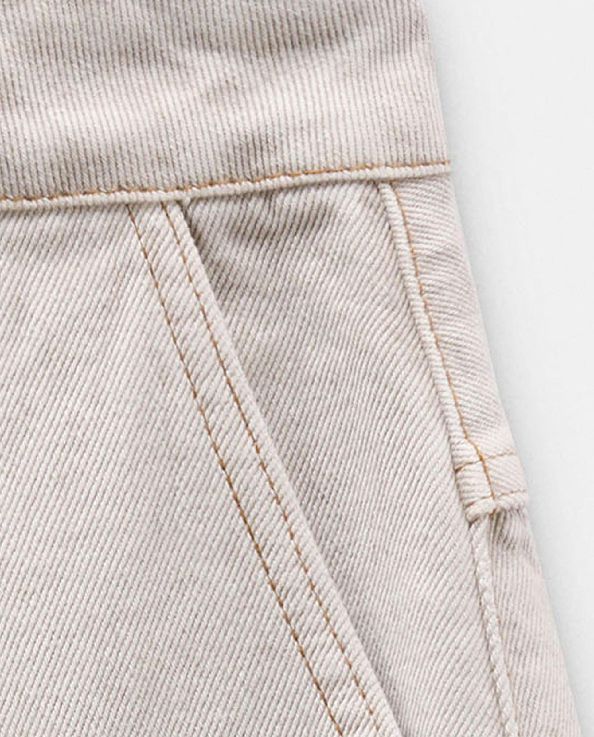 Vaqueros anchos de mujer 100% algodón en liso - Parfois - Gris Gris-5
