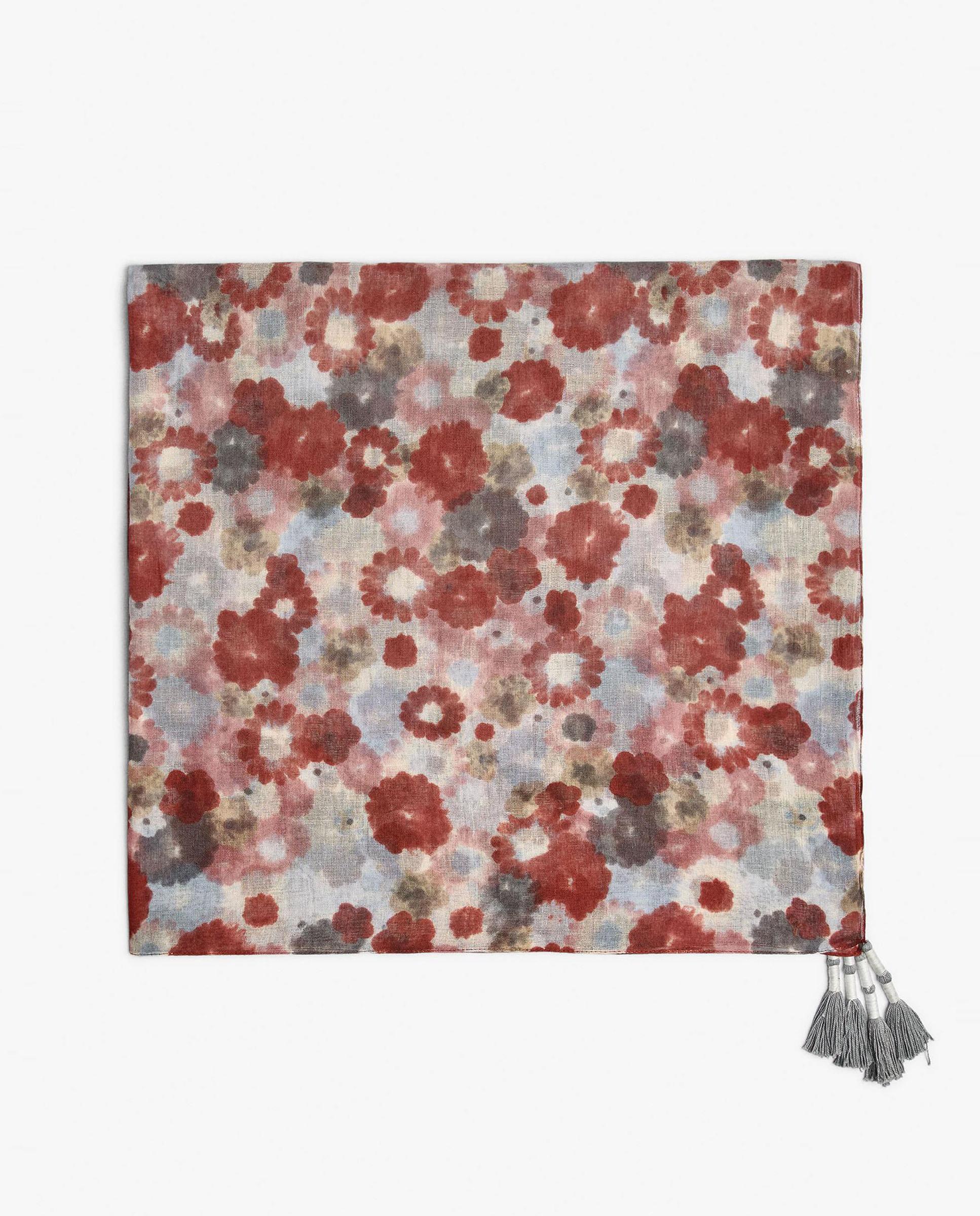 Pañuelo 100% algodón con estampado floral - Parfois - Azul Azul-1