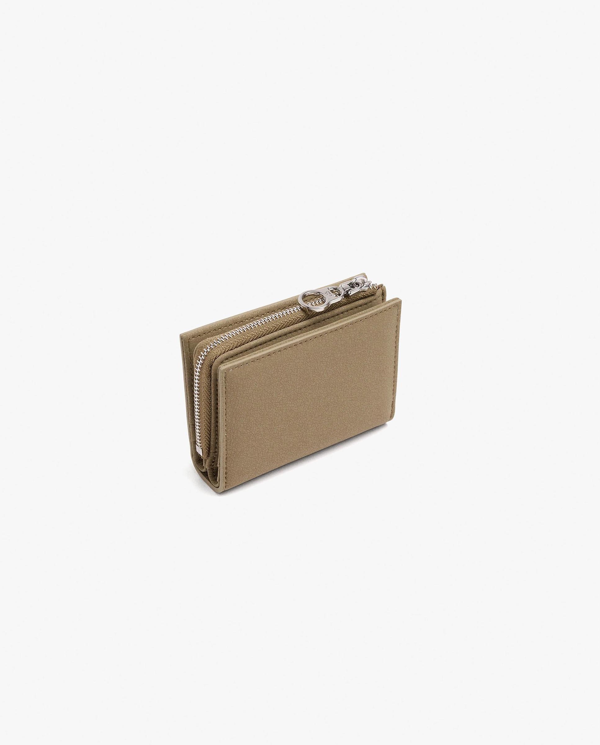 Cartera de mujer pequeña con cierre de cremallera en liso - Parfois - Kaki Kaki-2