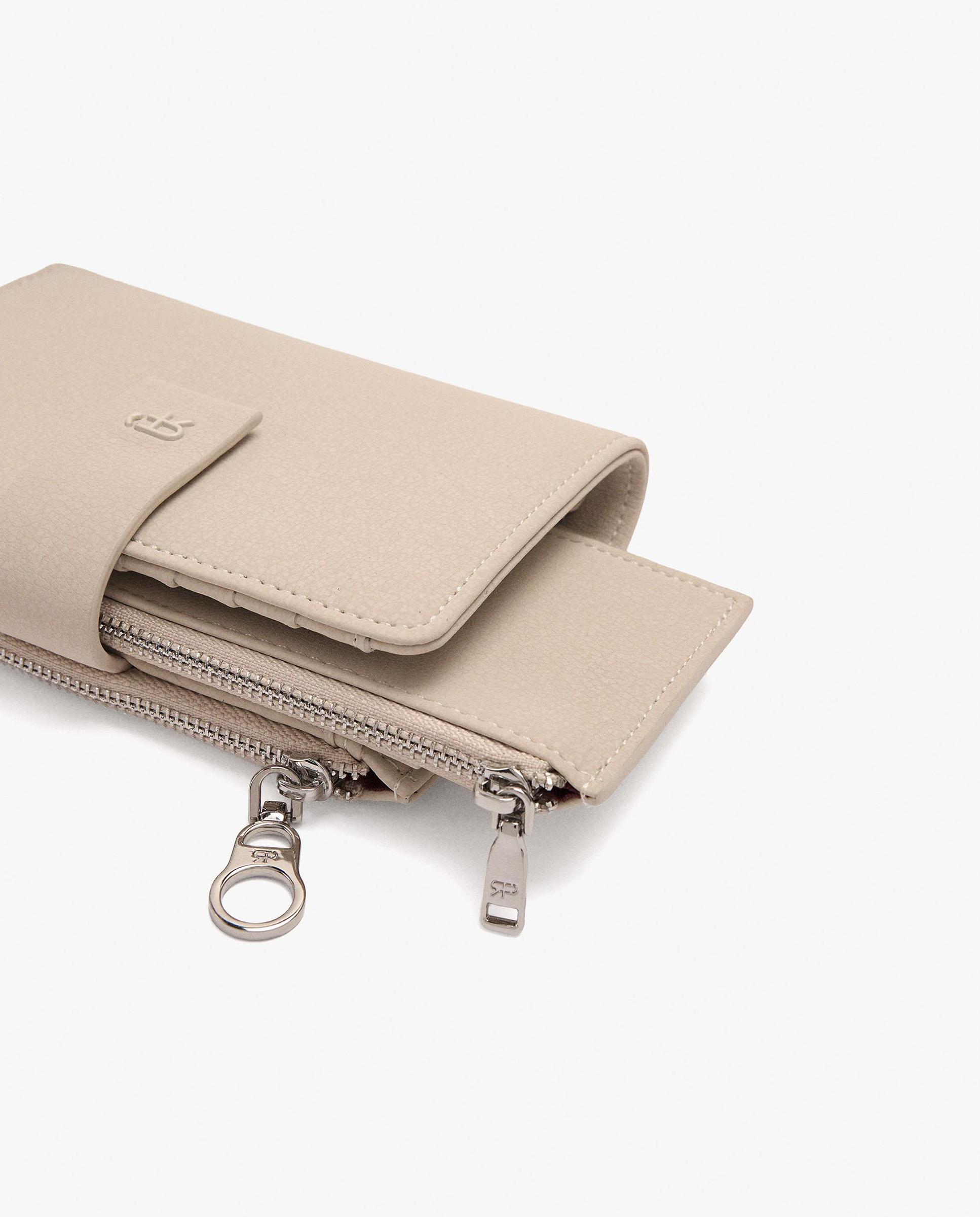Cartera de mujer mediana con cierre de cremallera en liso - Parfois - Natural Natural-2