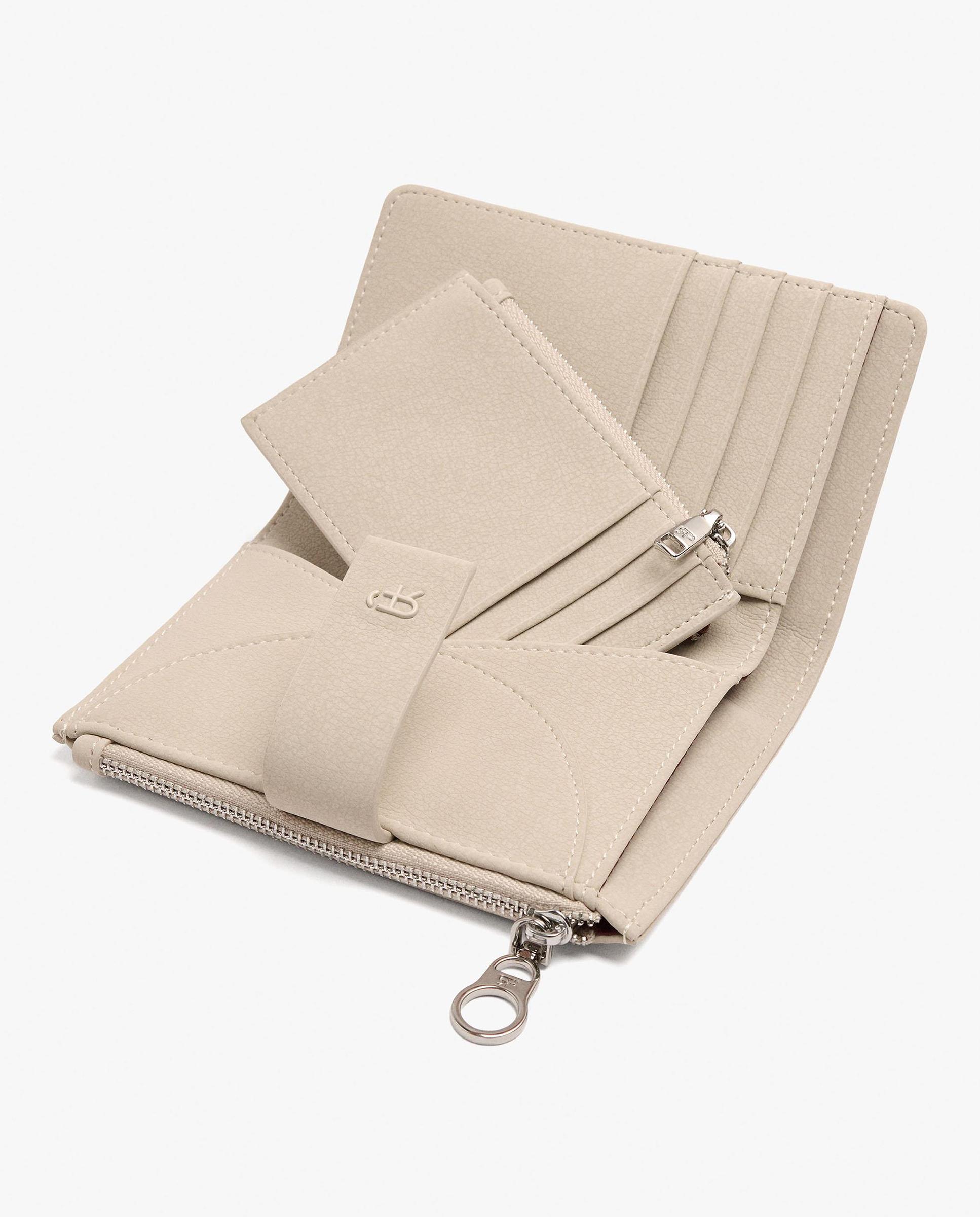 Cartera de mujer mediana con cierre de cremallera en liso - Parfois - Natural Natural-5