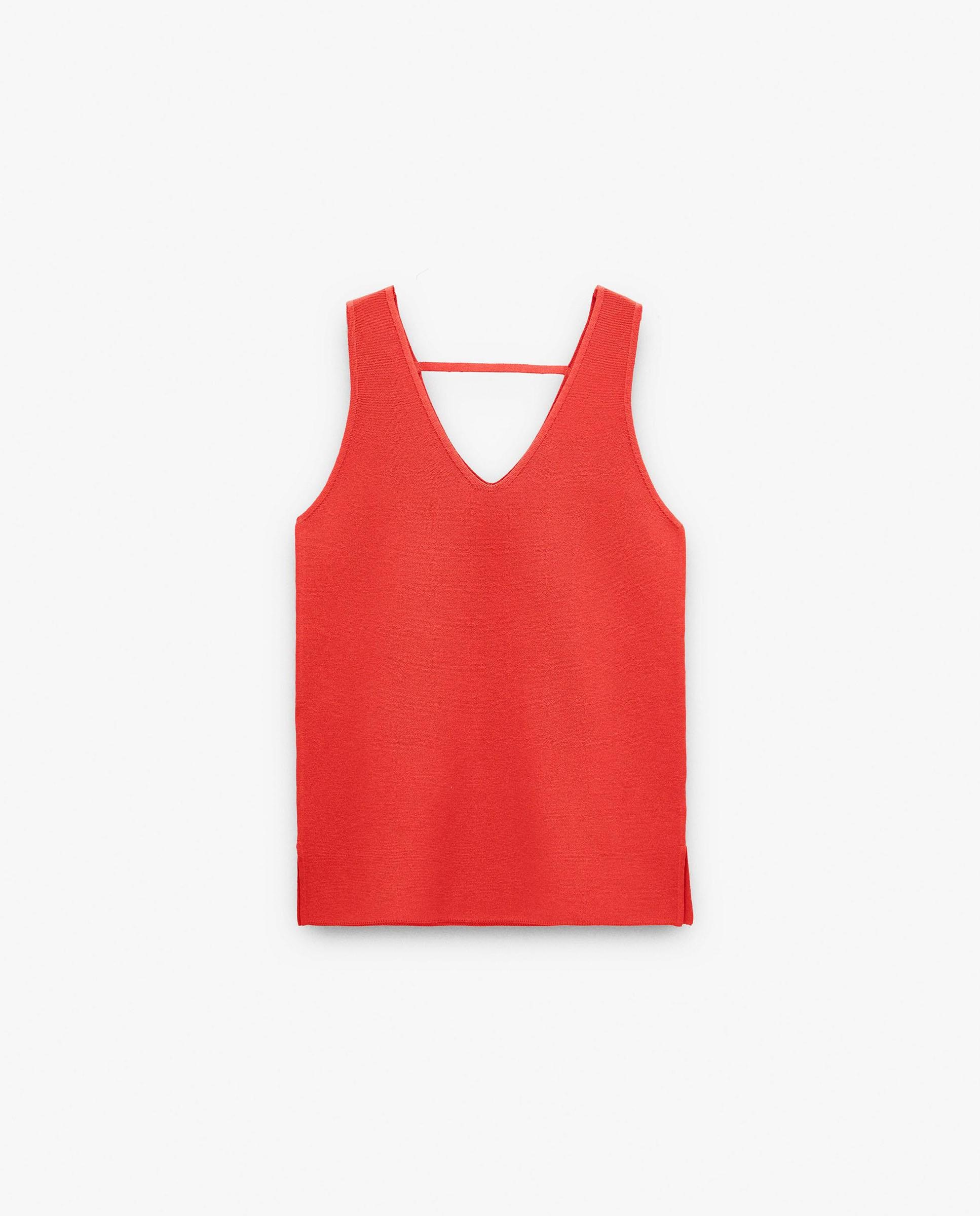 Top de mujer de punto sin mangas en liso - Parfois - Coral Coral-7