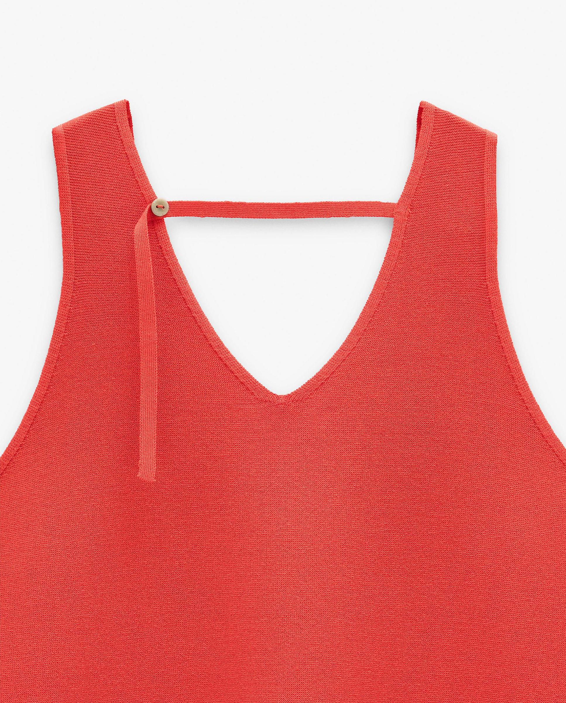 Top de mujer de punto sin mangas en liso - Parfois - Coral Coral-6