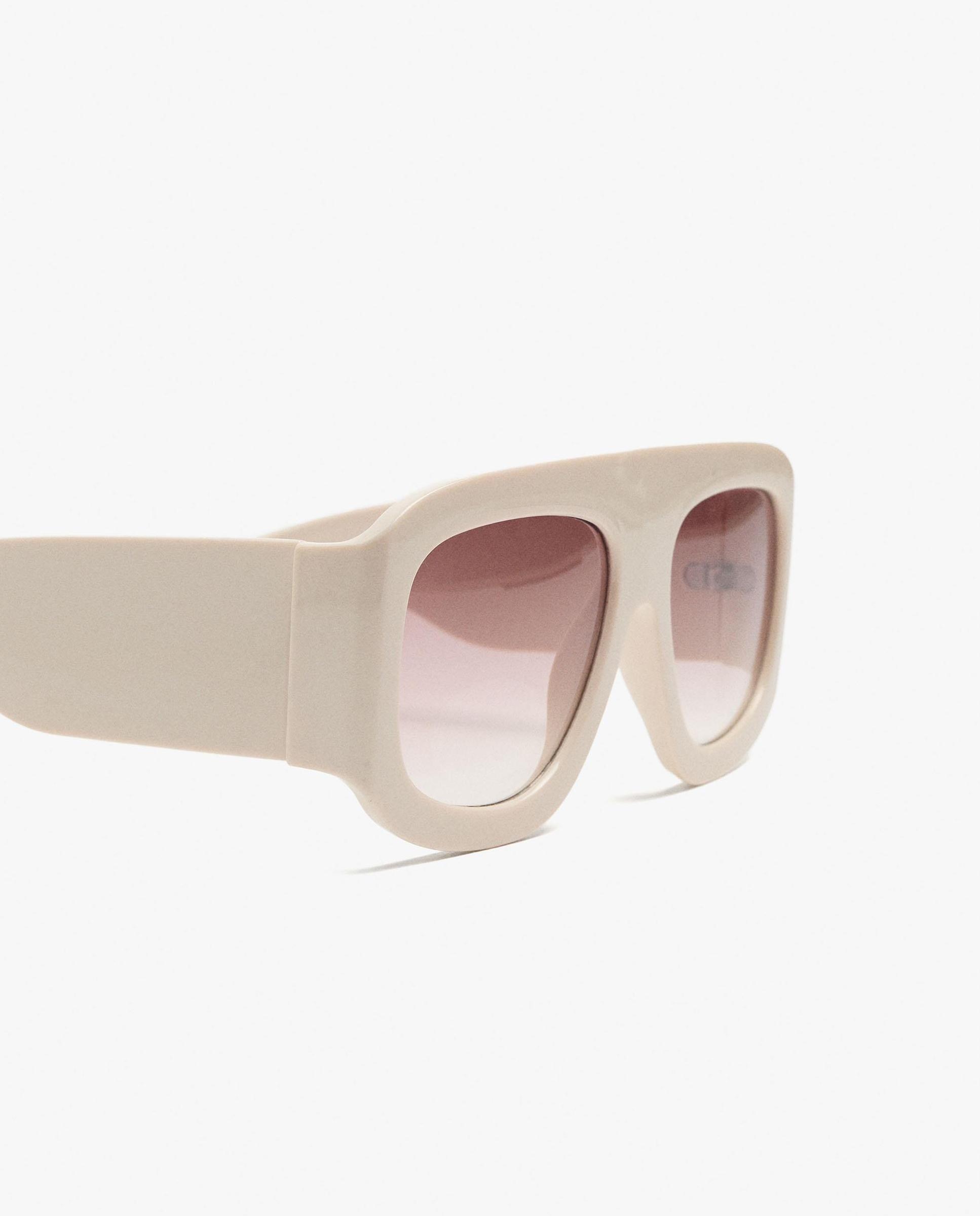 Gafas de sol de mujer con protección uv y forma rectangular en liso - Parfois - Crudo Crudo-3