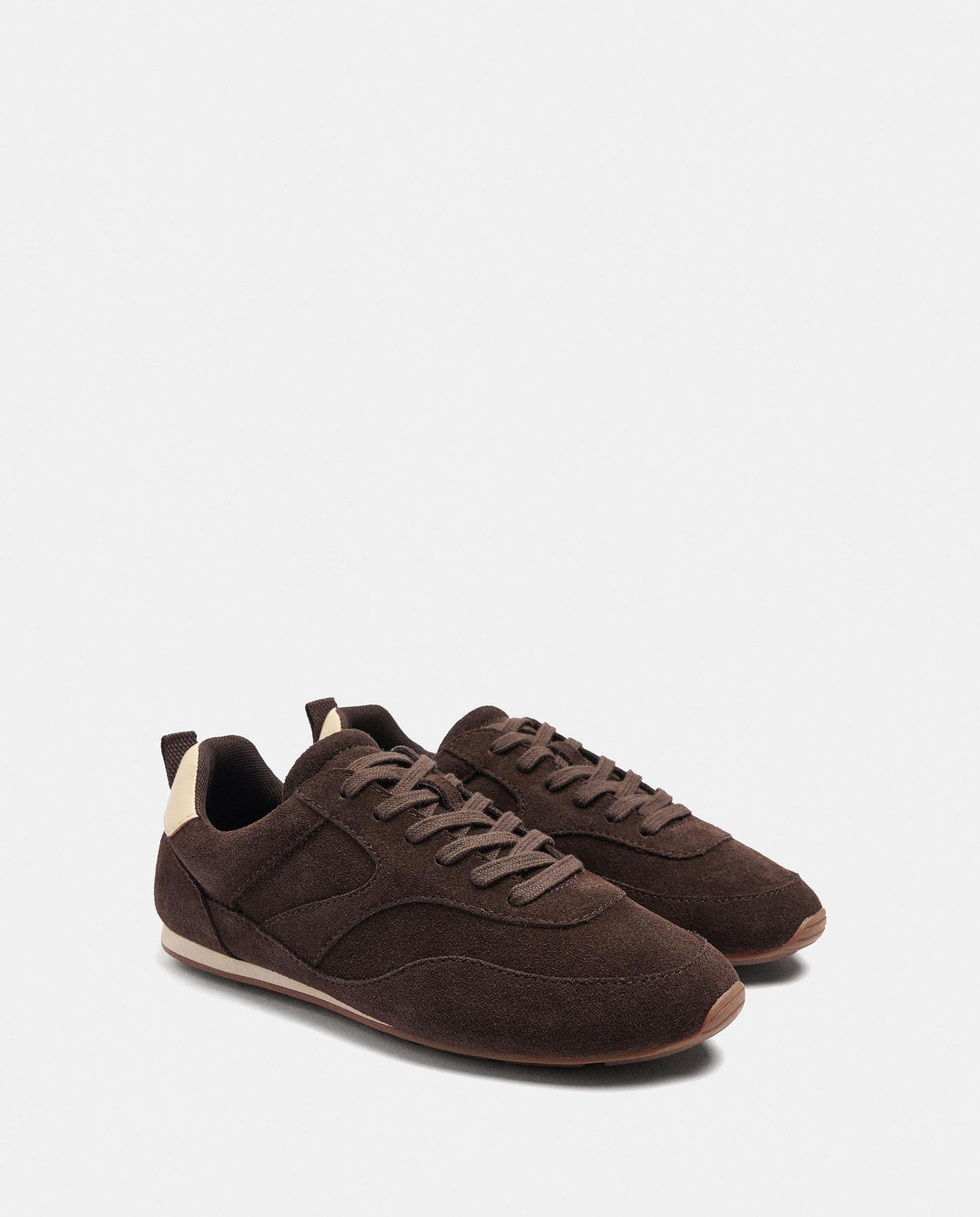 Zapatillas deportivas de mujer con suela a contraste en liso - Parfois - Marrón oscuro Marrón oscuro-2