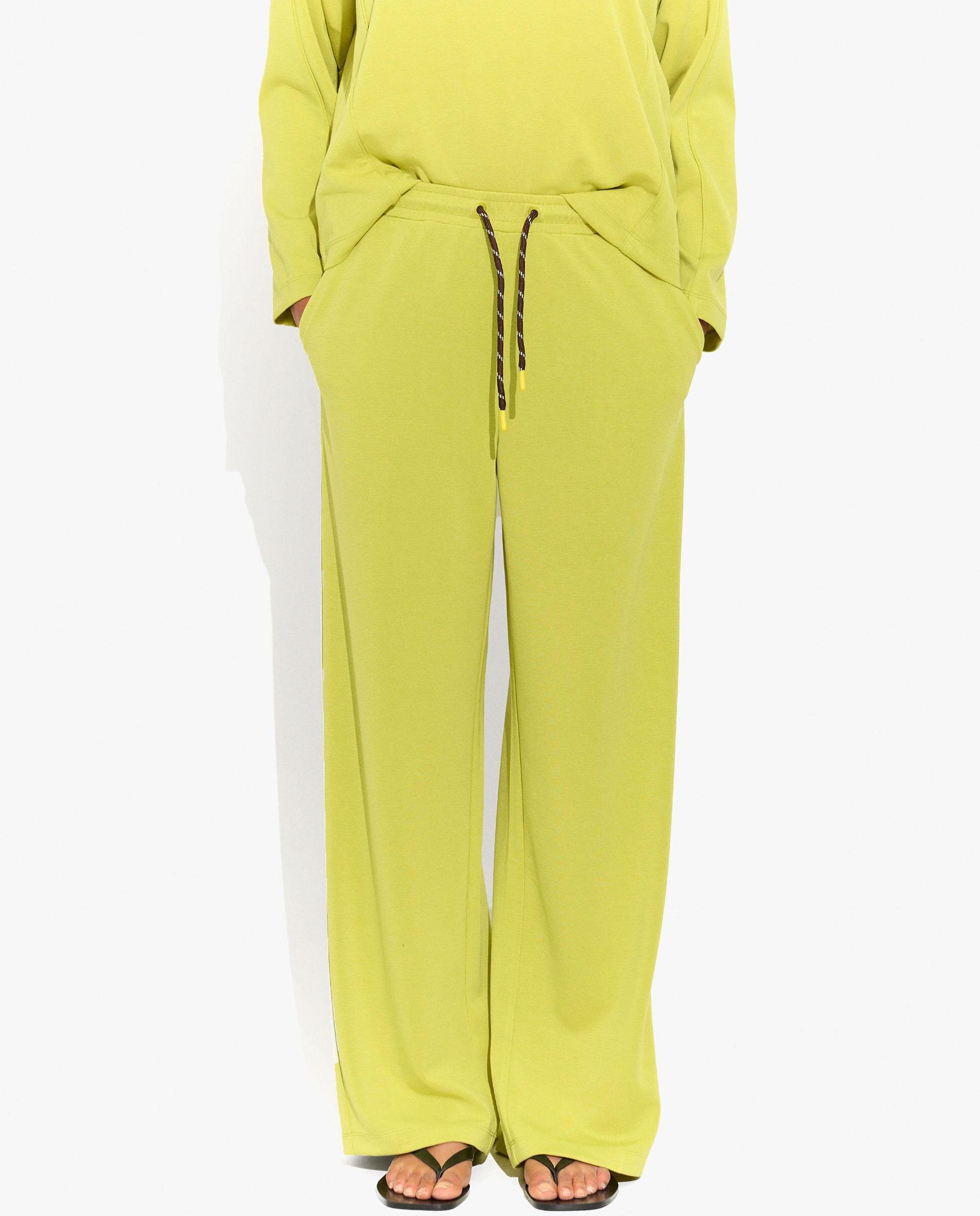 Pantalones rectos de mujer con cintura elástica en liso - Parfois - Lima Lima-2