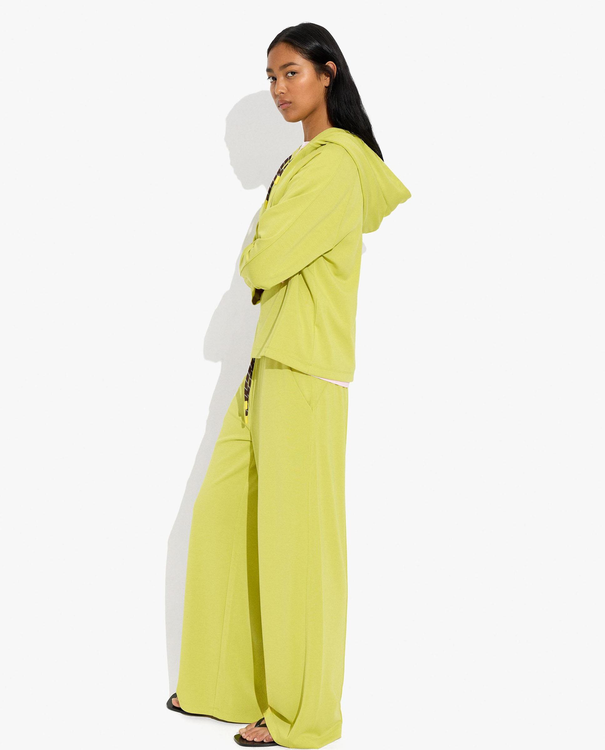 Pantalones rectos de mujer con cintura elástica en liso - Parfois - Lima Lima-3