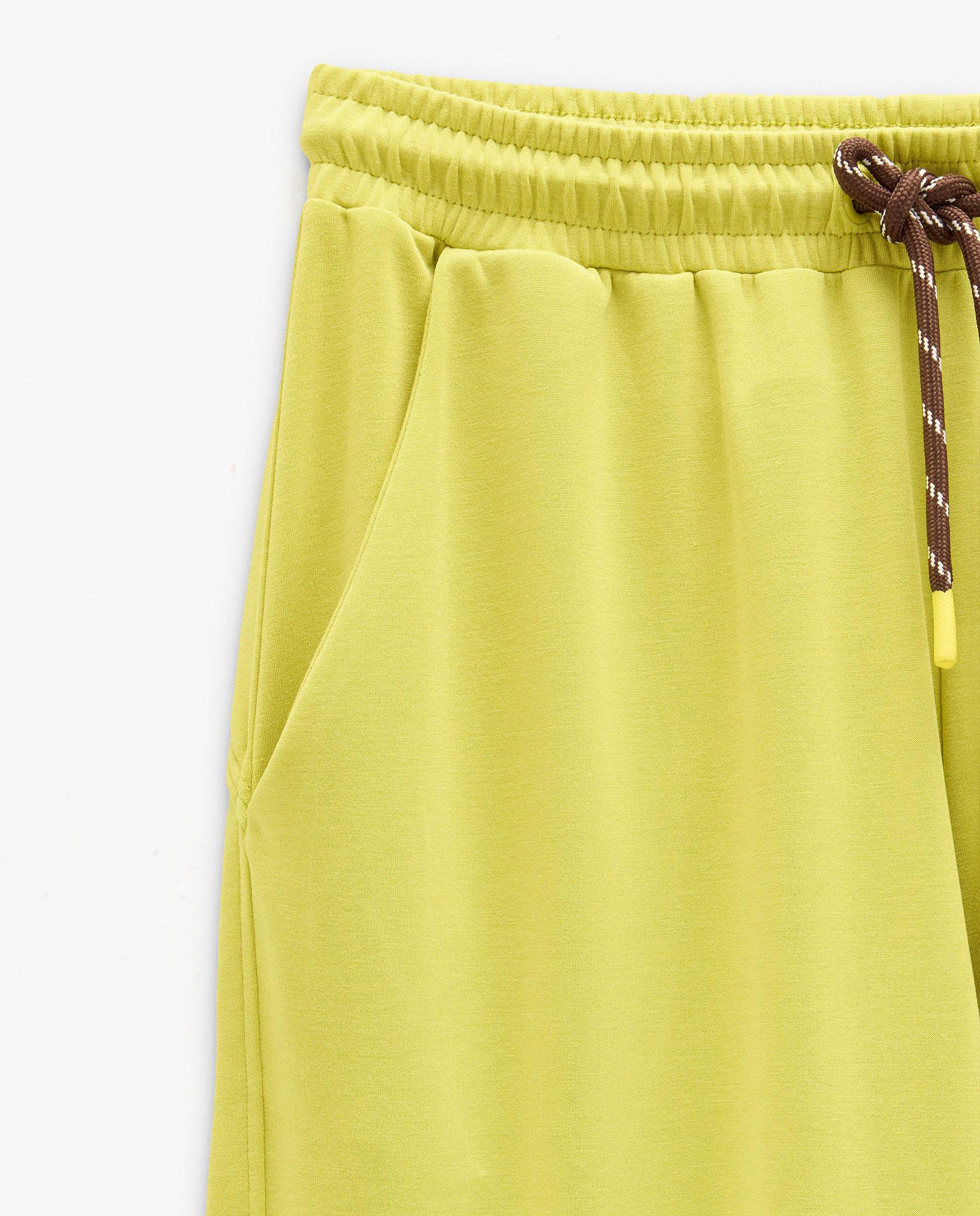 Pantalones rectos de mujer con cintura elástica en liso - Parfois - Lima Lima-5