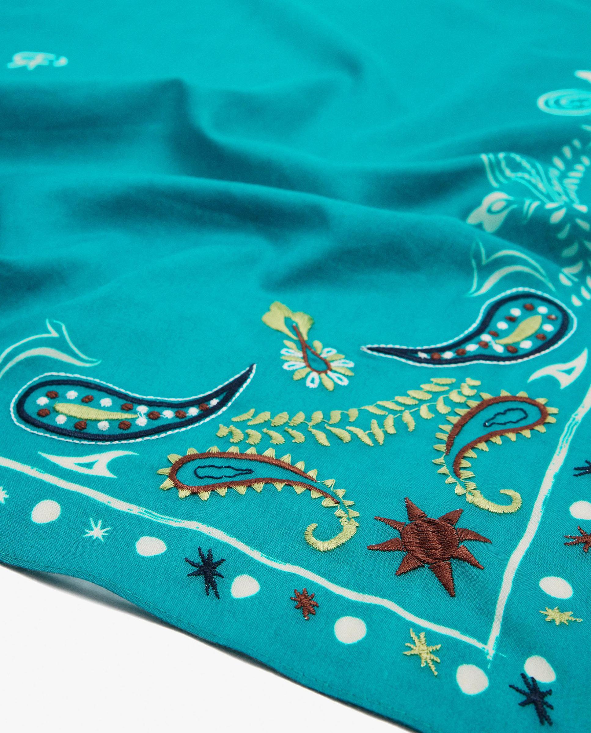 Pañuelo 100% algodón con estampado paisley - Parfois - Azul Azul-3