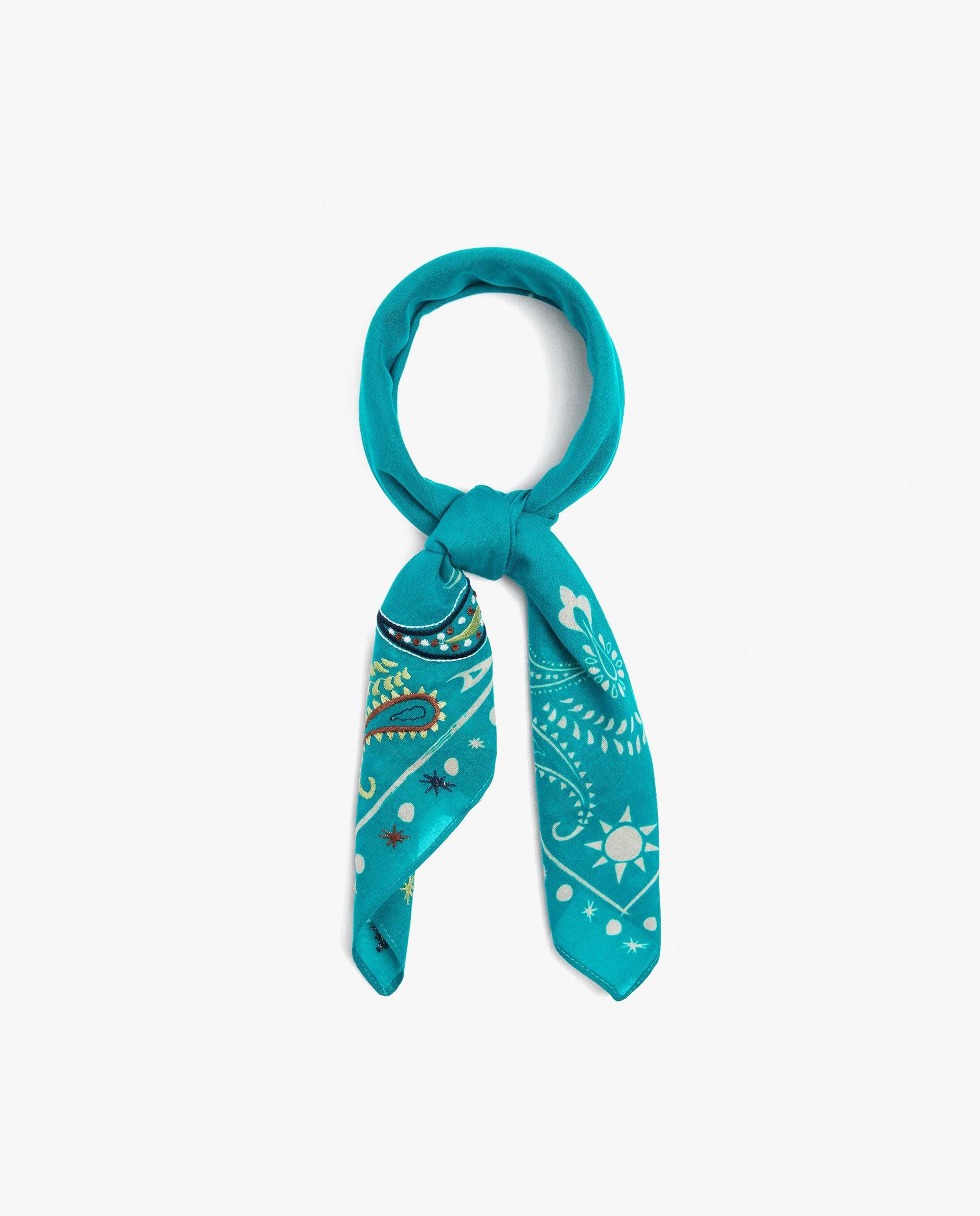 Pañuelo 100% algodón con estampado paisley - Parfois - Azul Azul-2