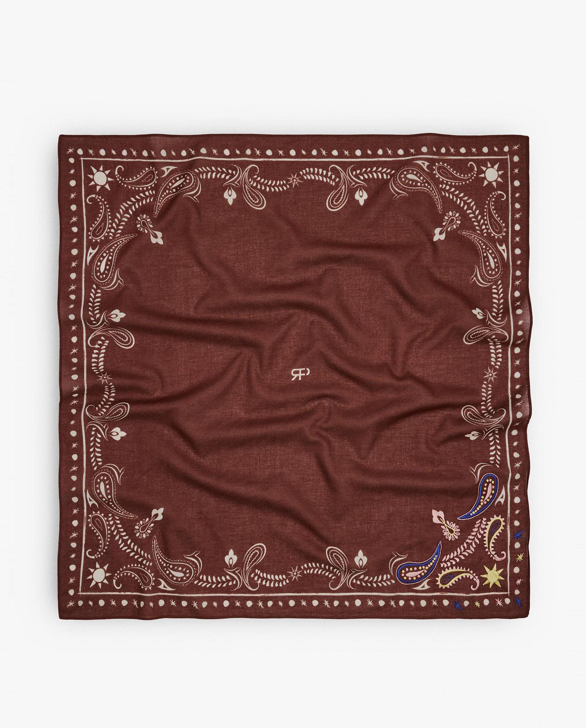 Pañuelo 100% algodón con estampado paisley - Parfois - Marrón oscuro Marrón oscuro-1