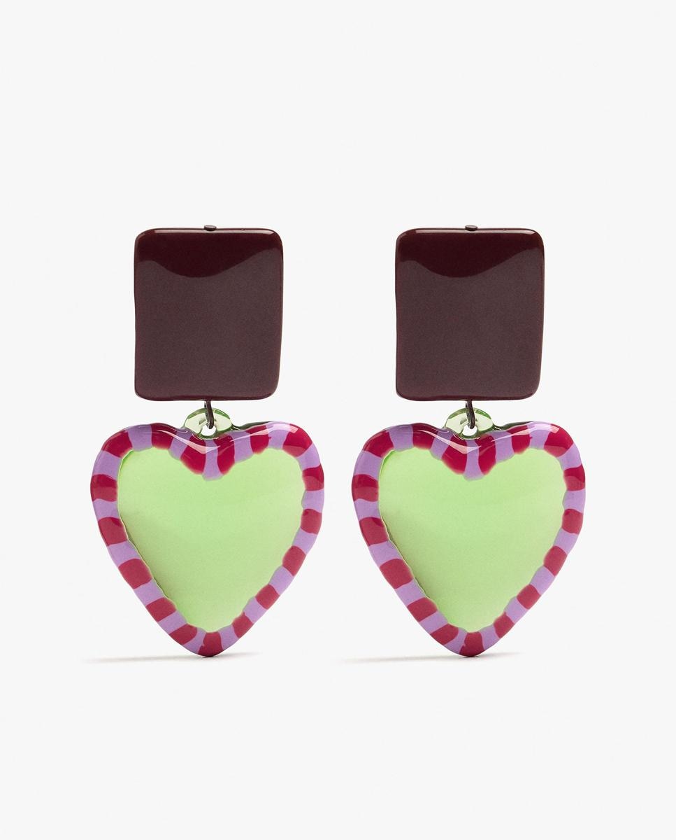 Pendientes con abalorio de corazón decorativo - Parfois - Multicolor Multicolor-1