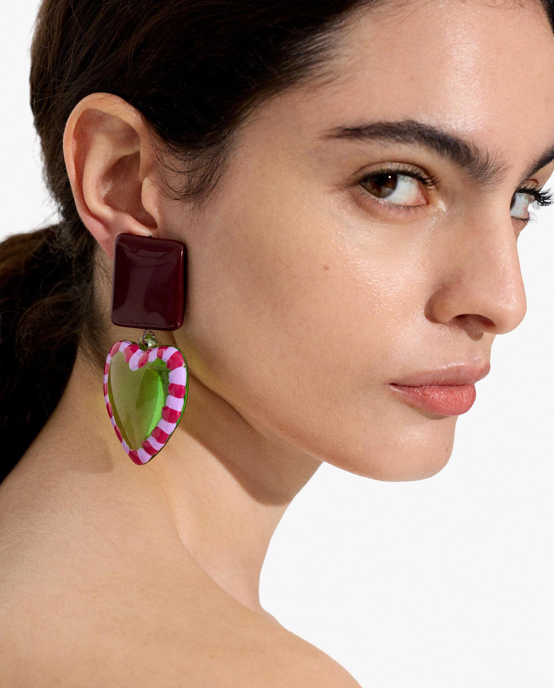 Pendientes con abalorio de corazón decorativo - Parfois - Multicolor Multicolor-2