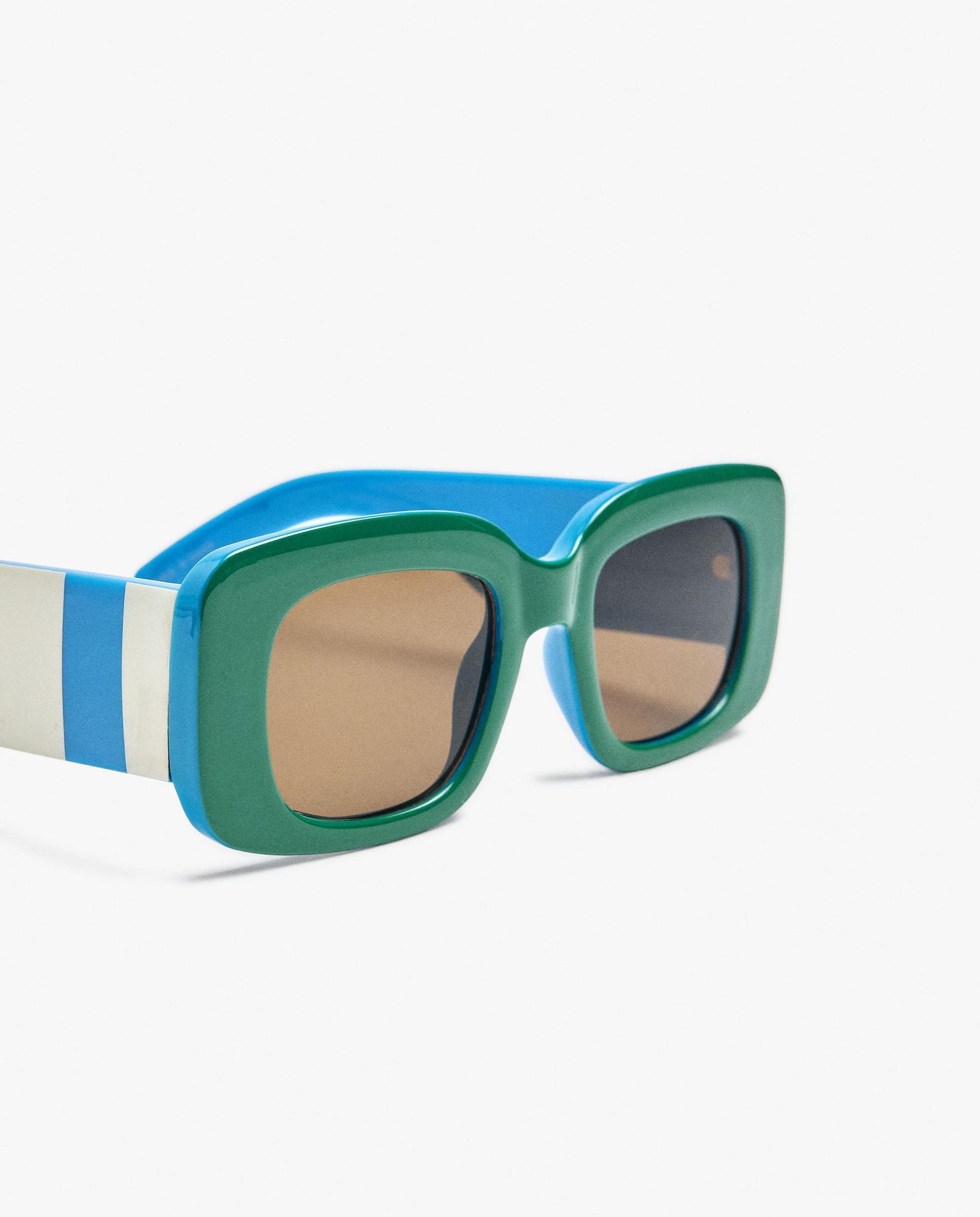 Gafas de sol de mujer parfois con protección uv y forma rectangular en liso - Verde Verde-3