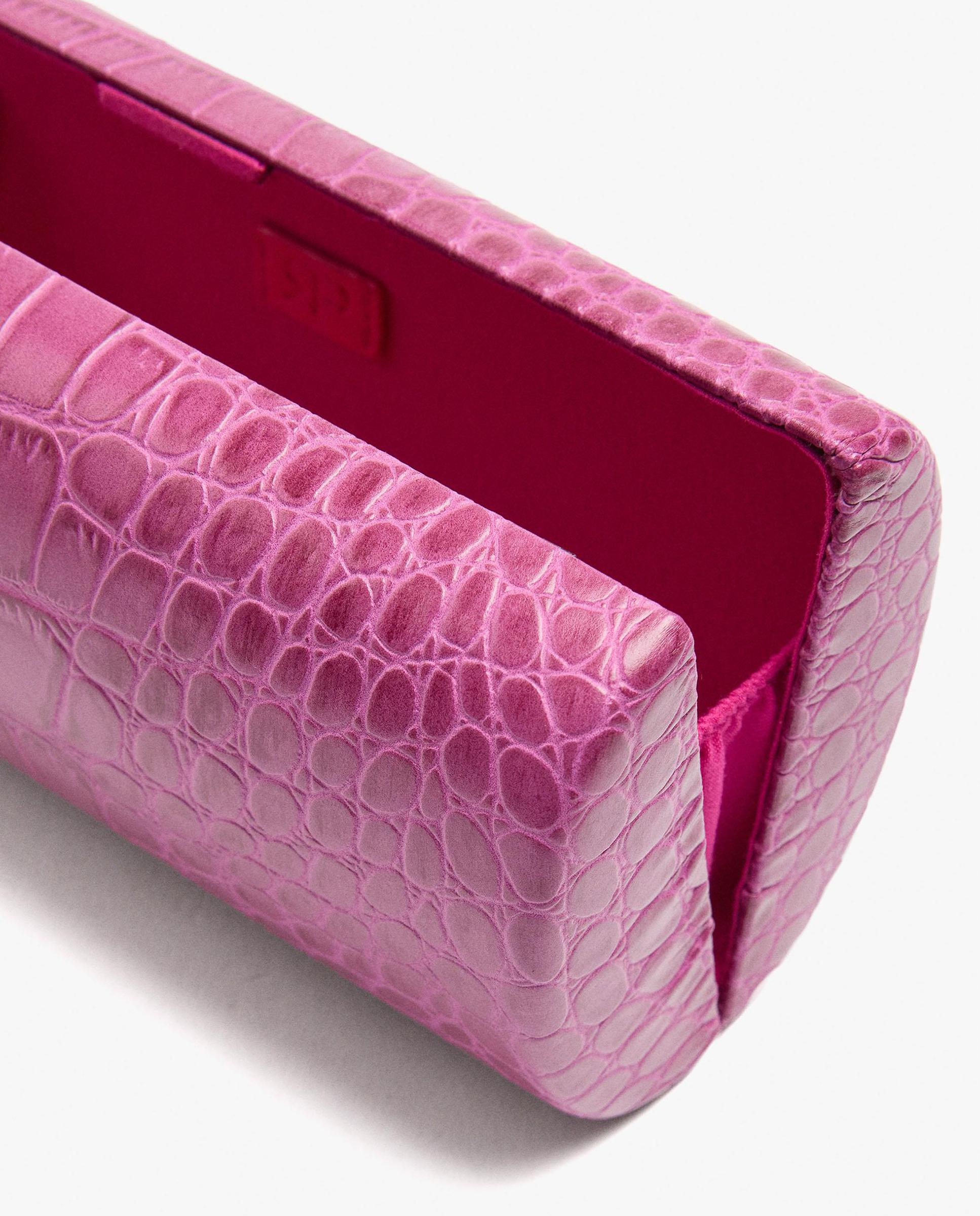 Bolso de fiesta multiposición alargado en liso - Parfois - Rosa Rosa-4