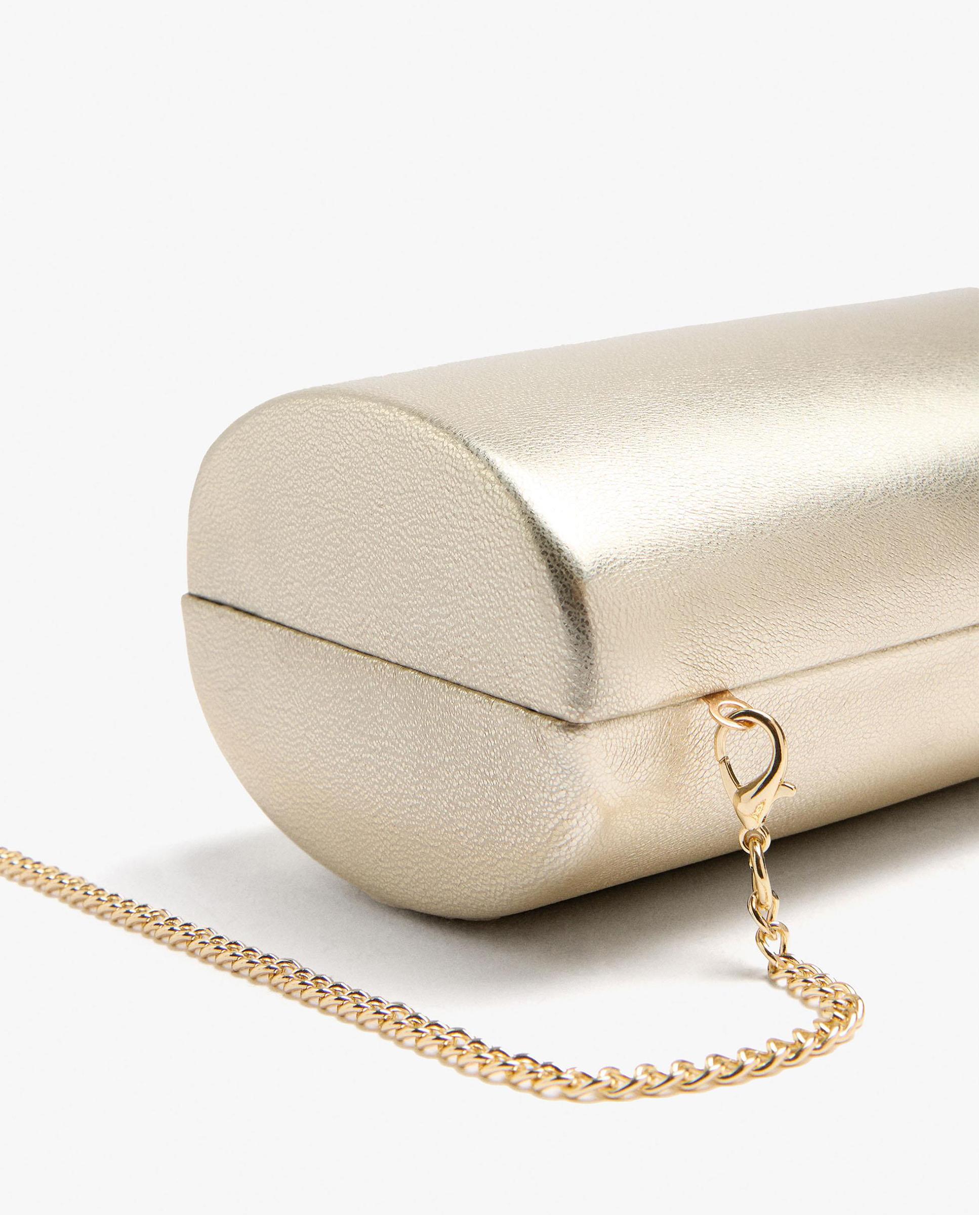 Bolso de fiesta multiposición alargado en liso - Parfois - Oro Oro-3