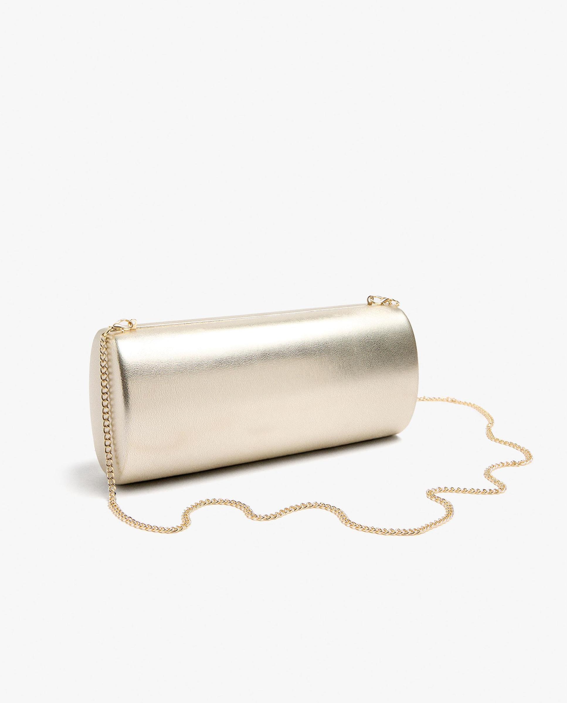 Bolso de fiesta multiposición alargado en liso - Parfois - Oro Oro-2