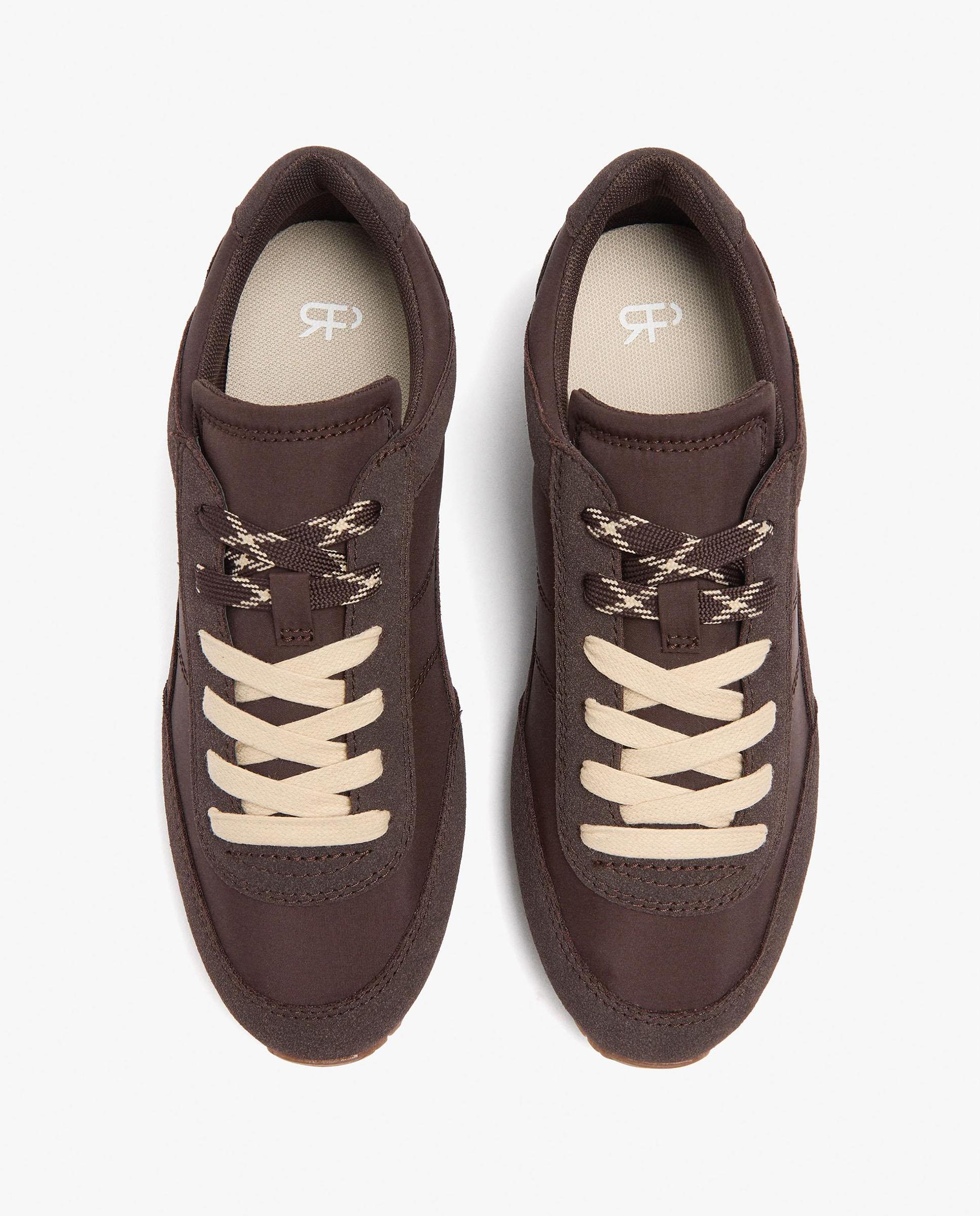 Zapatillas deportivas de mujer con cierre de cordones en liso - Parfois - Marrón oscuro Marrón oscuro-3