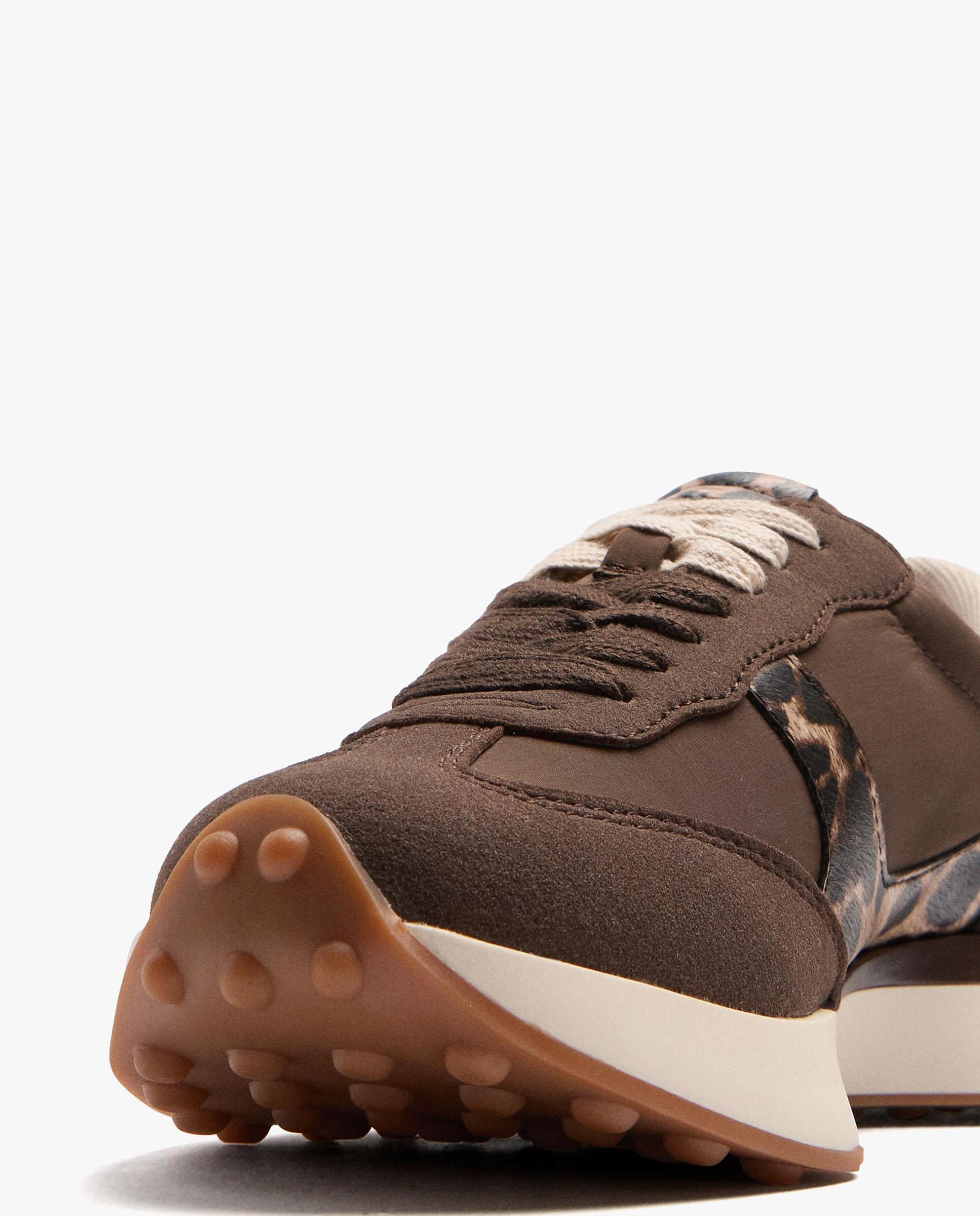 Zapatillas deportivas de mujer con detalle de animal print a contraste - Parfois - Marrón oscuro Marrón oscuro-5