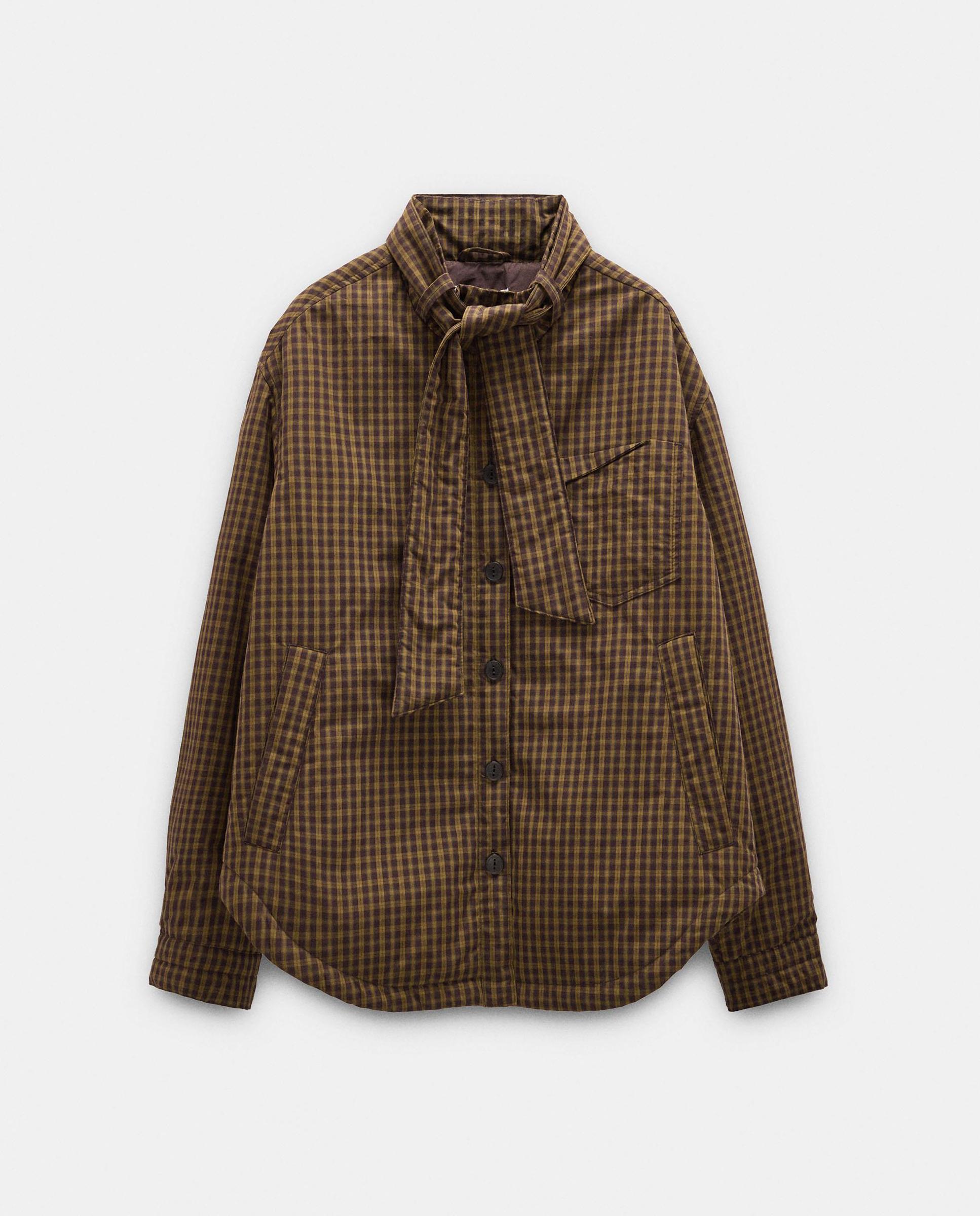 Chaqueta de mujer 100% algodón con cierre de botones y pañuelo extraíble - Parfois - Marrón oscuro Marrón oscuro-7