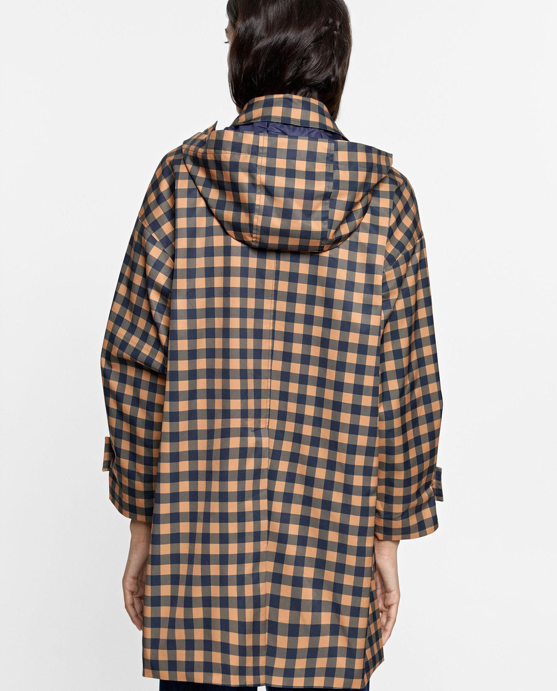 Parka de mujer con estampado de cuadros y solapas - Parfois - Multicolor Multicolor-5