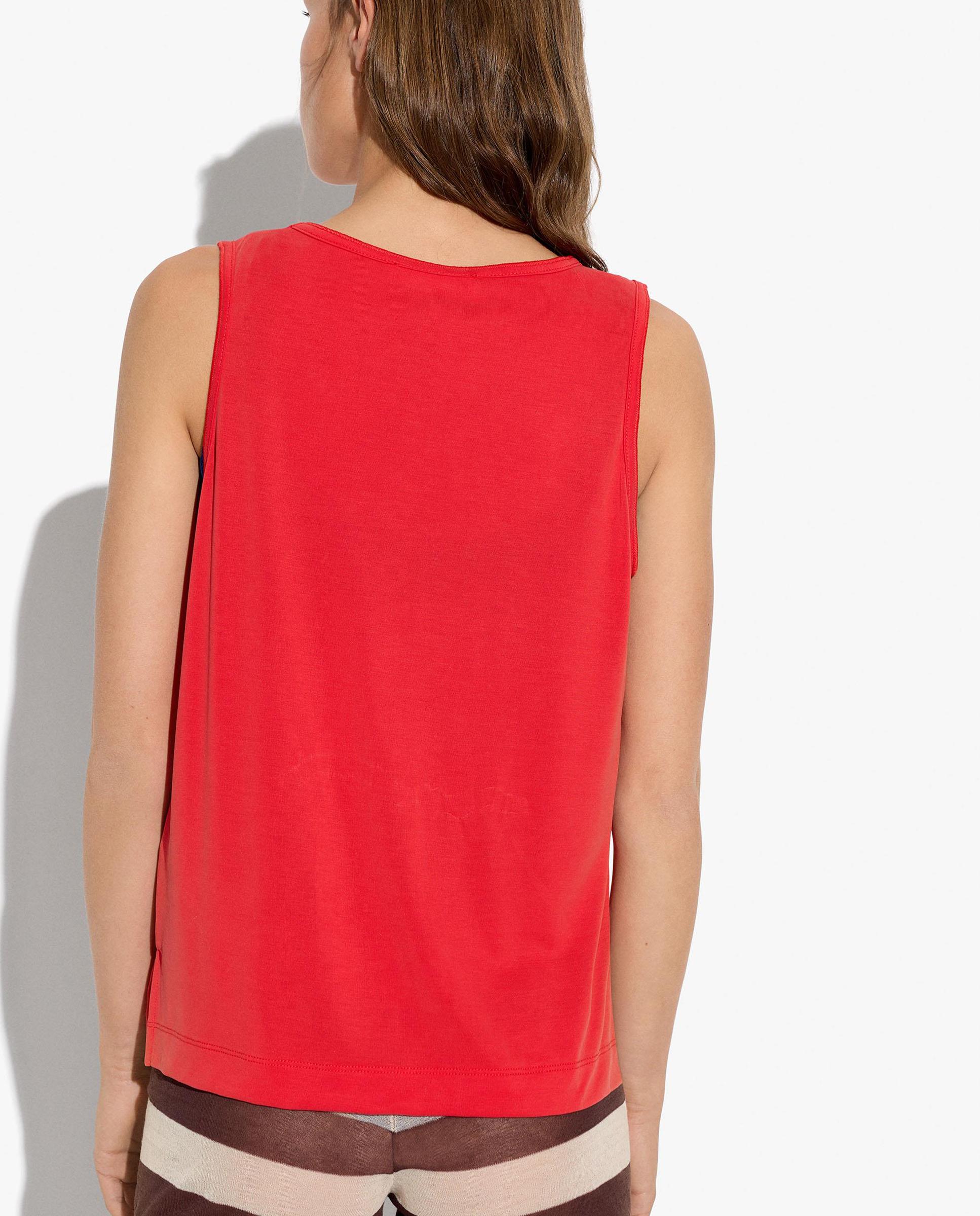 Top de mujer sin mangas con cuello pico en liso - Parfois - Rojo Rojo-4