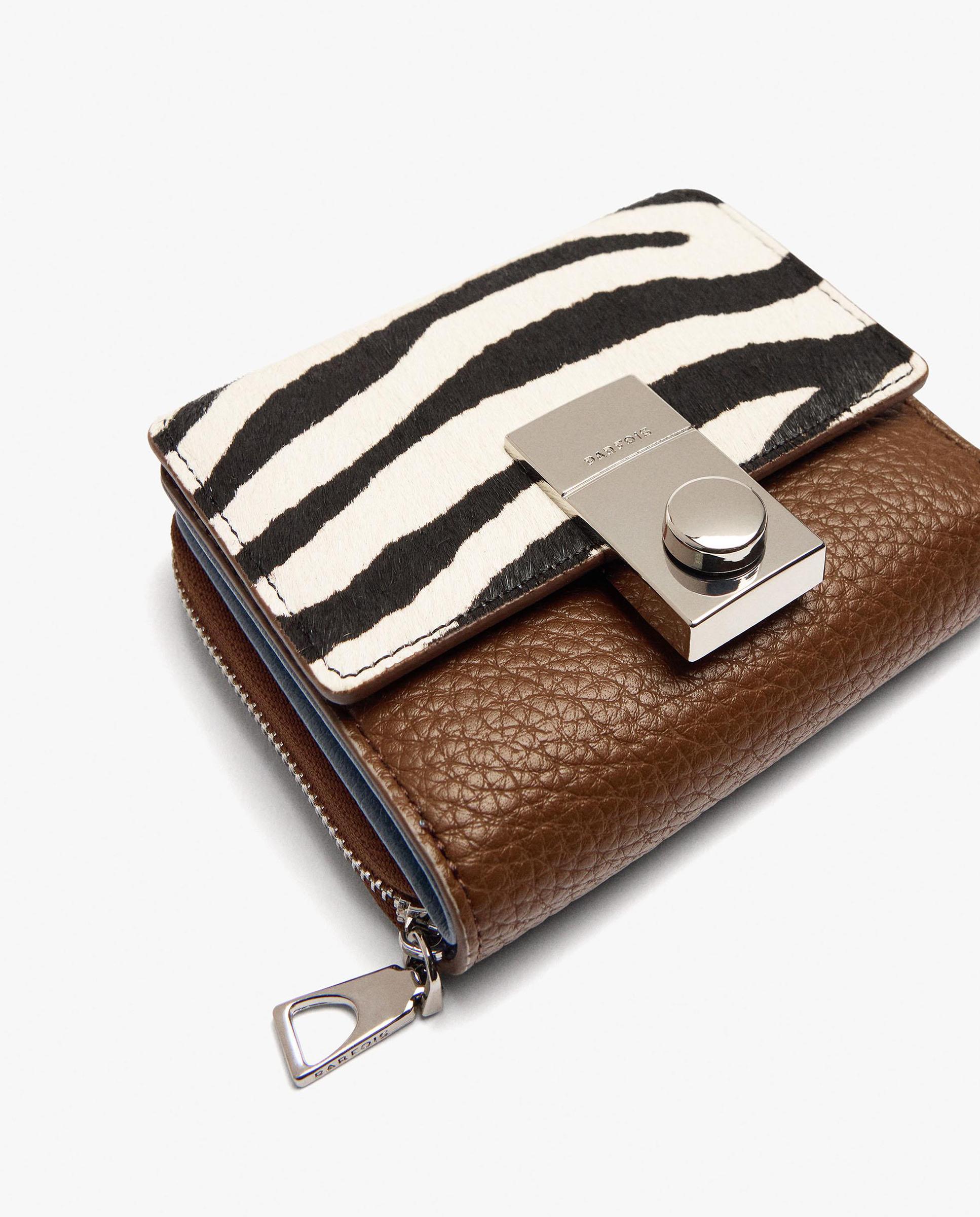 Cartera de mujer pequeña con cierre de cremallera y estampado animal print - Parfois - Multicolor Multicolor-3