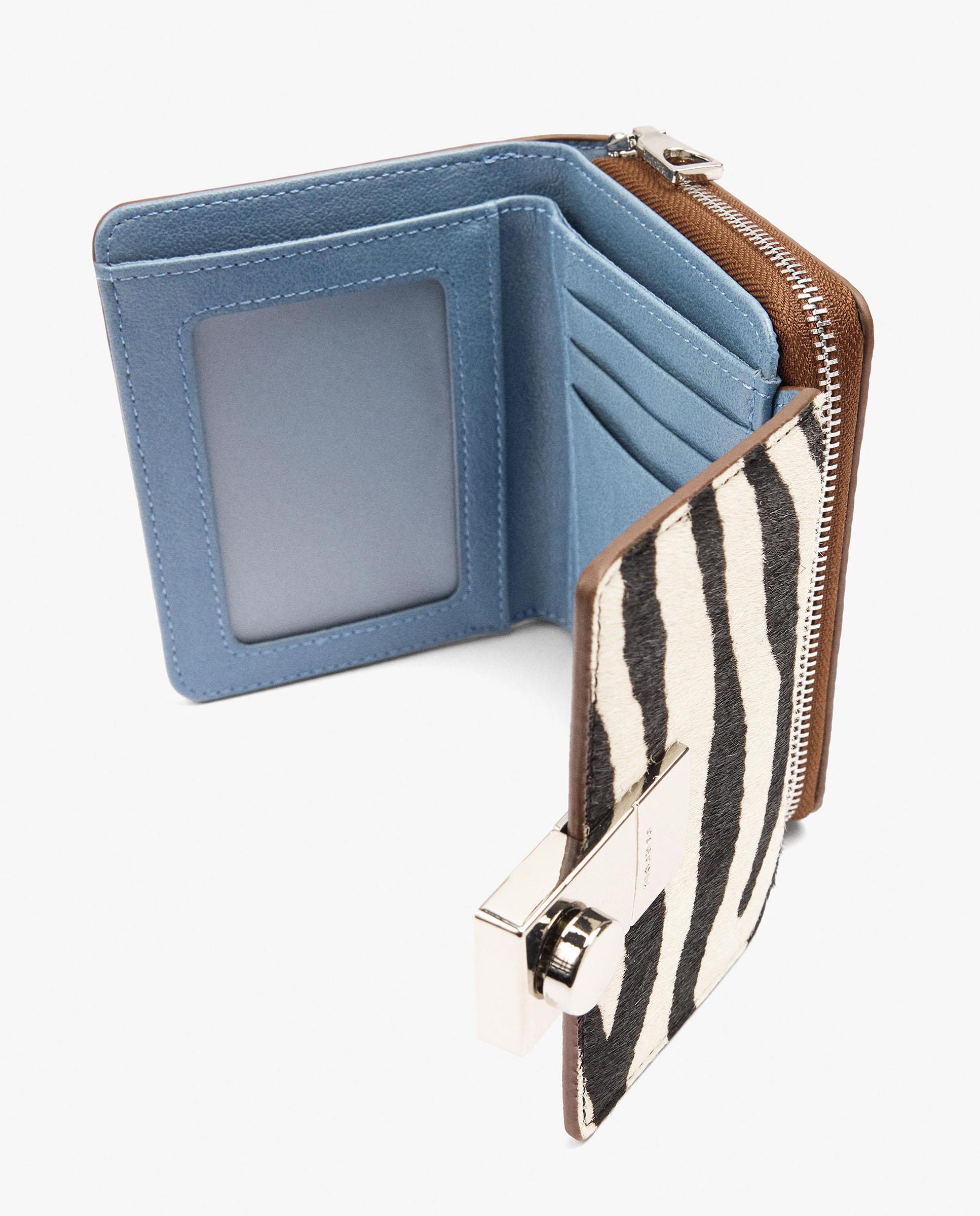 Cartera de mujer pequeña con cierre de cremallera y estampado animal print - Parfois - Multicolor Multicolor-4