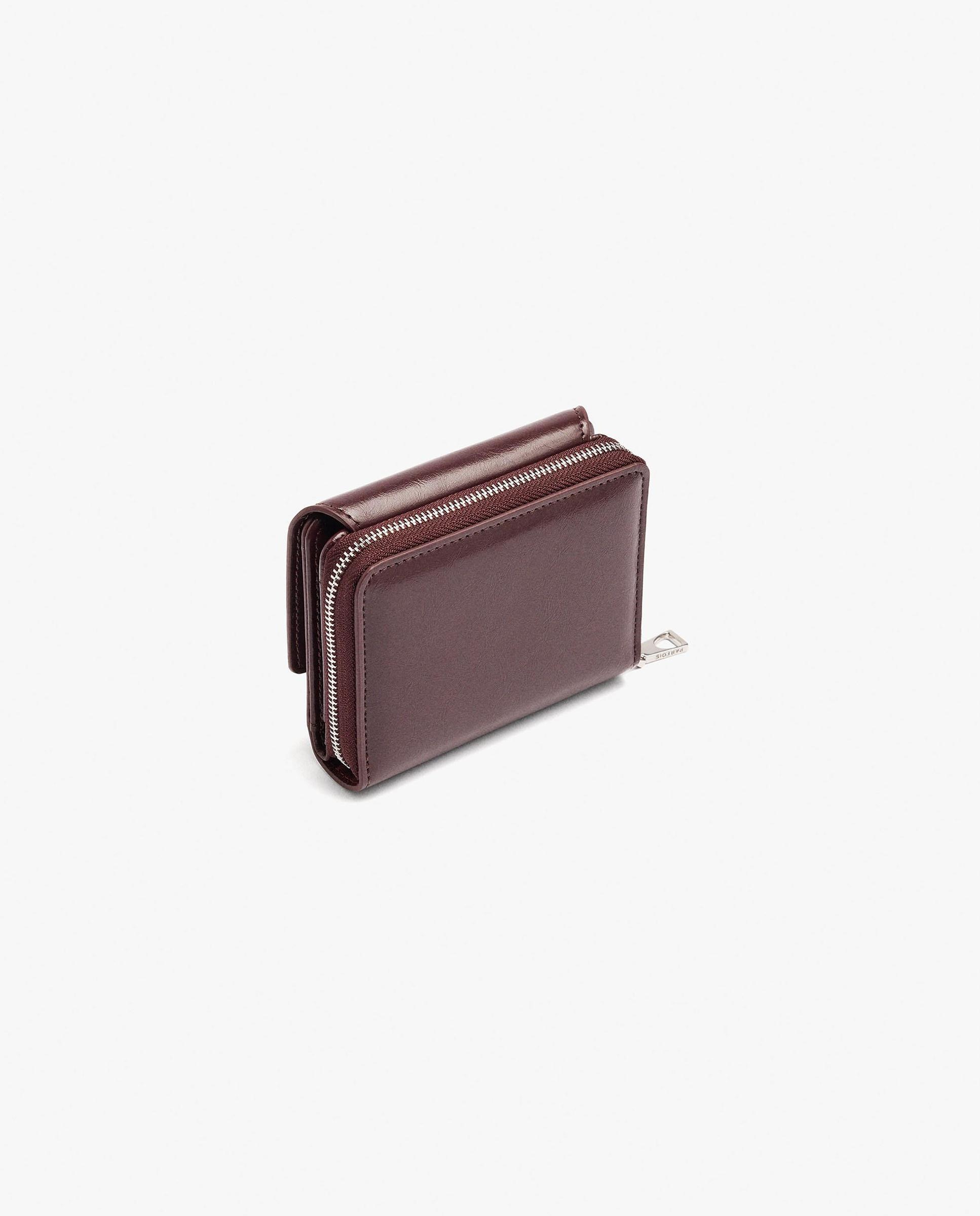 Cartera de mujer pequeña con cierre de cremallera en liso - Parfois - Burdeos Burdeos-2