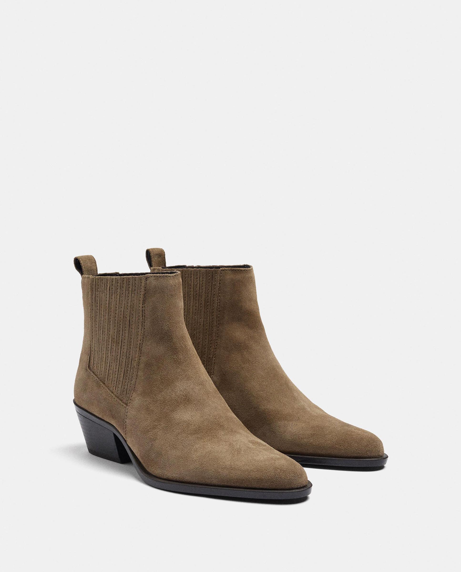 Botines básicos de mujer 100% piel con cierre elástico en liso - Parfois - Beige Beige-2