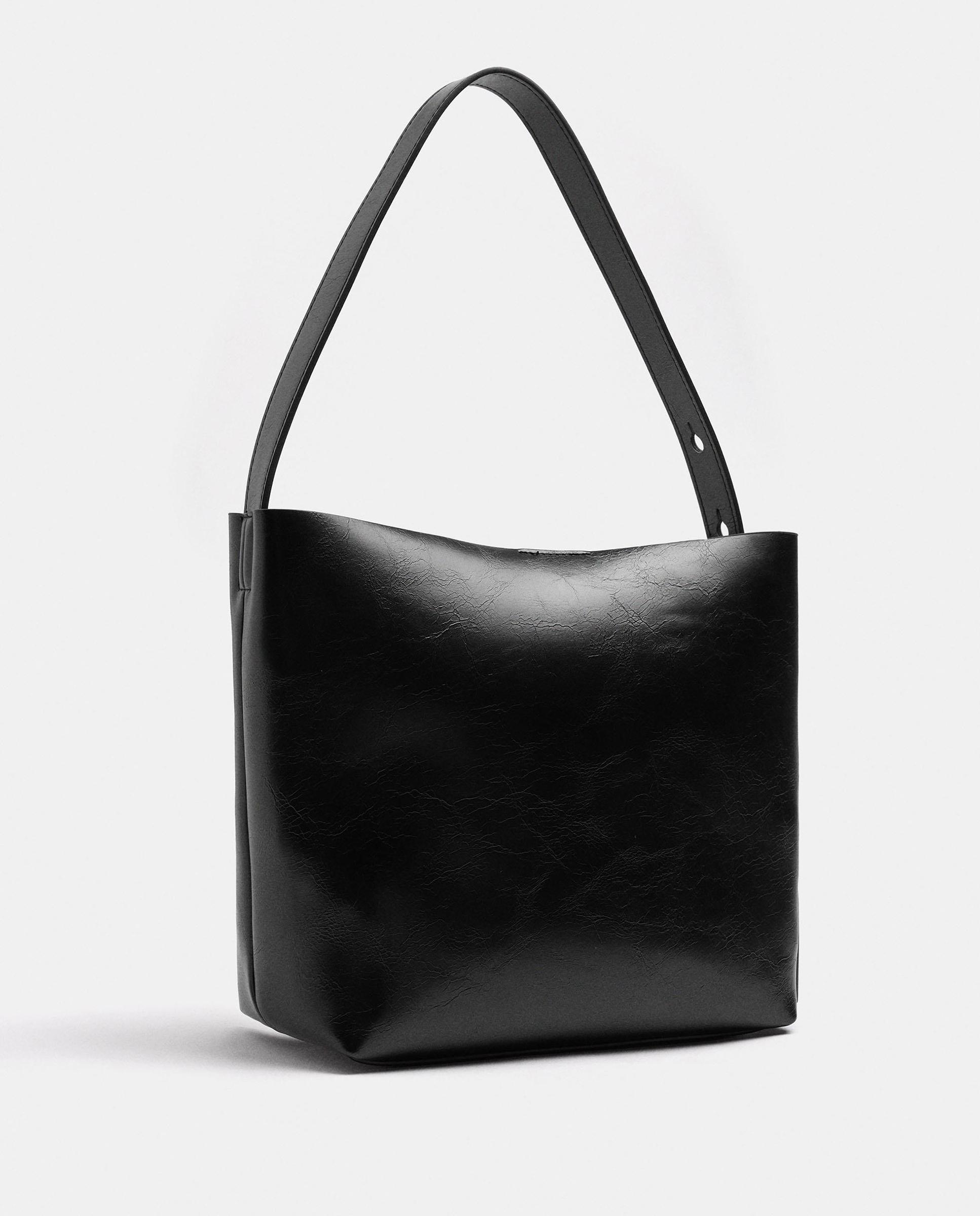 Bolso de hombro con cierre de imán en liso - Parfois - Negro Negro-2