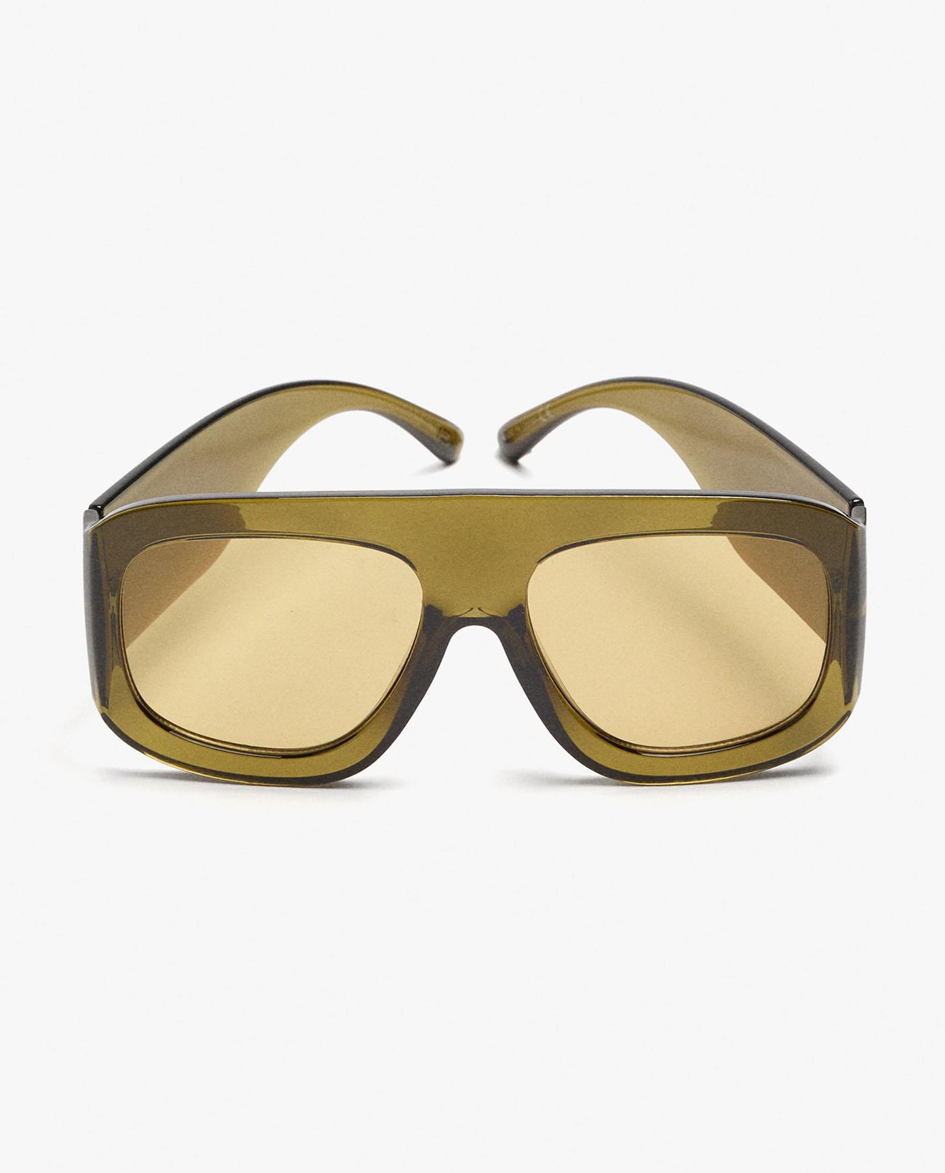 Gafas de sol de mujer con protección uv y forma rectangular en liso - Parfois - Verde Verde-1