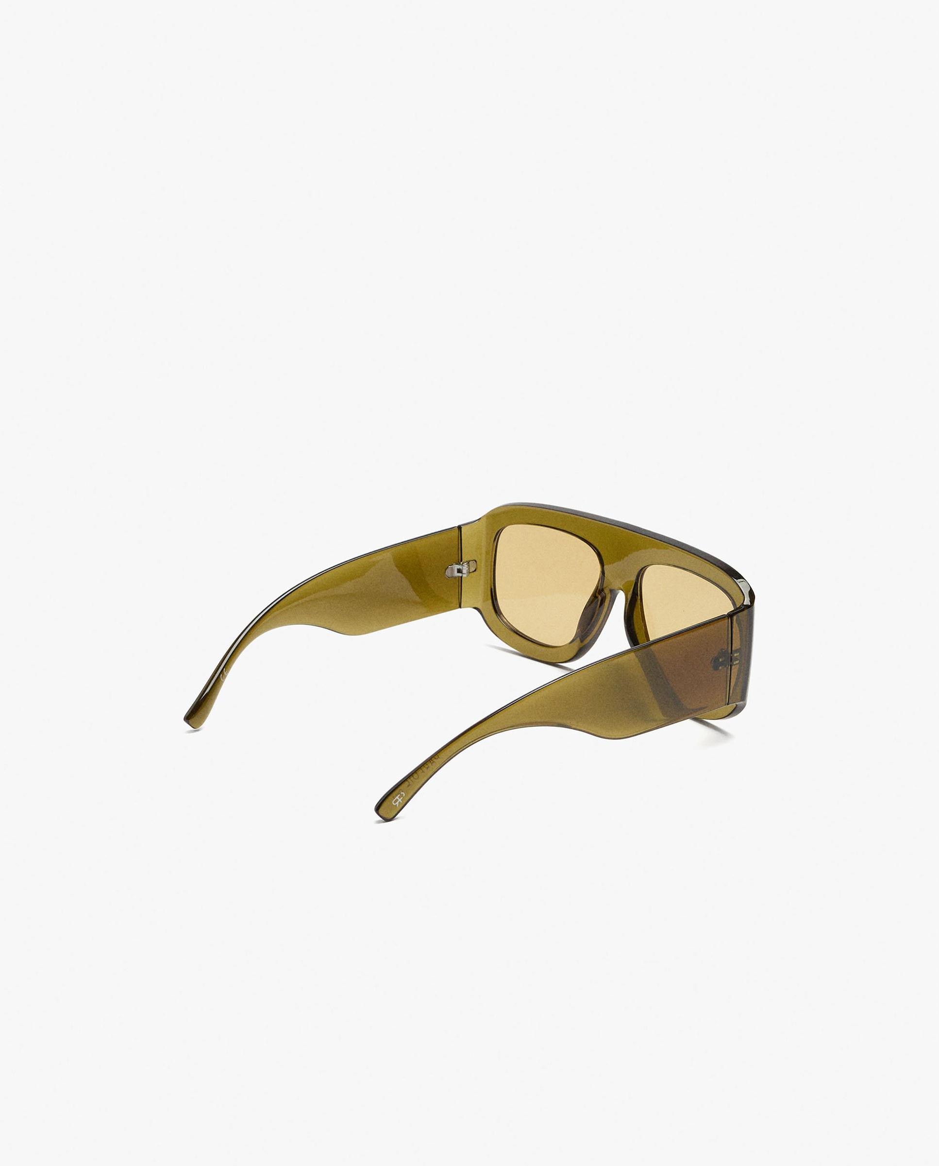 Gafas de sol de mujer con protección uv y forma rectangular en liso - Parfois - Verde Verde-2