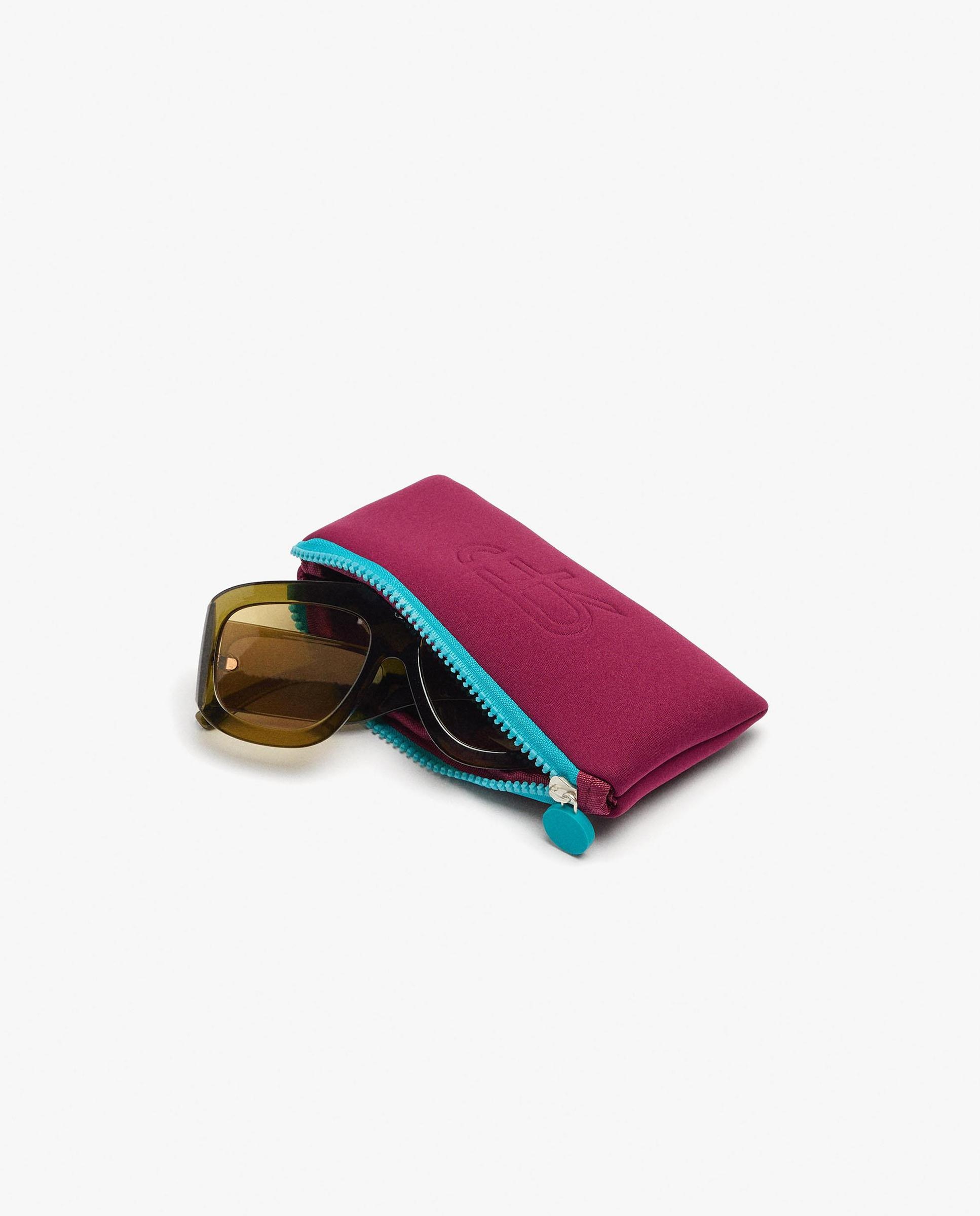 Gafas de sol de mujer con protección uv y forma rectangular en liso - Parfois - Verde Verde-4