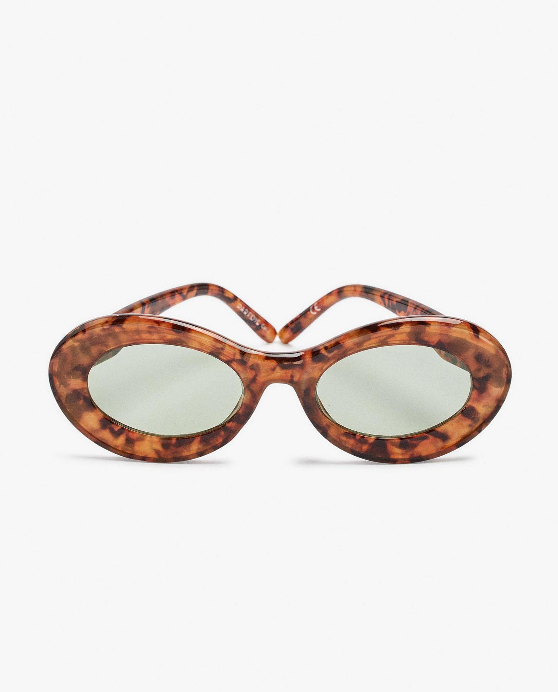 Gafas de sol de mujer con protección uv y forma redonda con estampado animal print - Parfois - Marrón Marrón-1