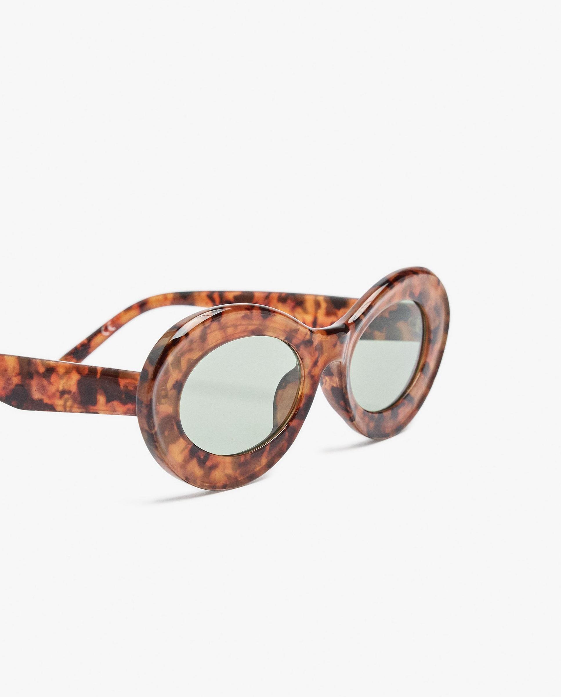 Gafas de sol de mujer con protección uv y forma redonda con estampado animal print - Parfois - Marrón Marrón-3