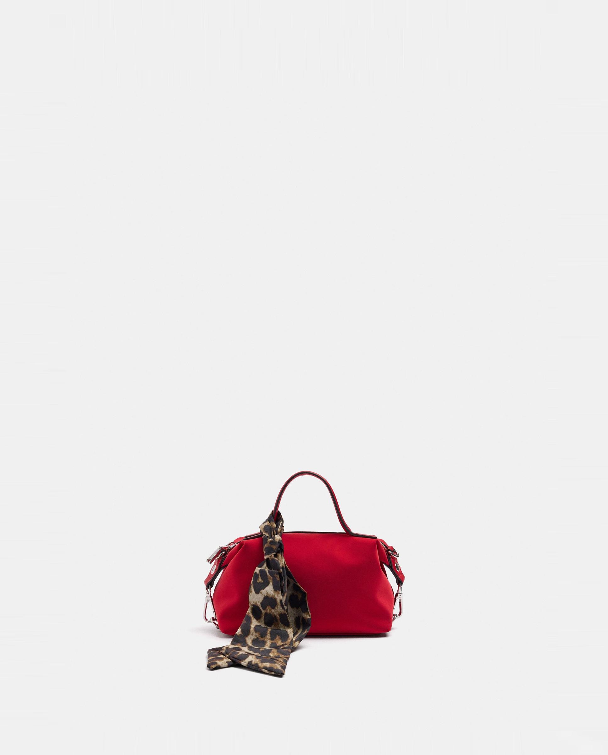 Bolso de mano estilo tote convertible a bandolera con cierre de cremallera en liso - Parfois - Rojo Rojo-1