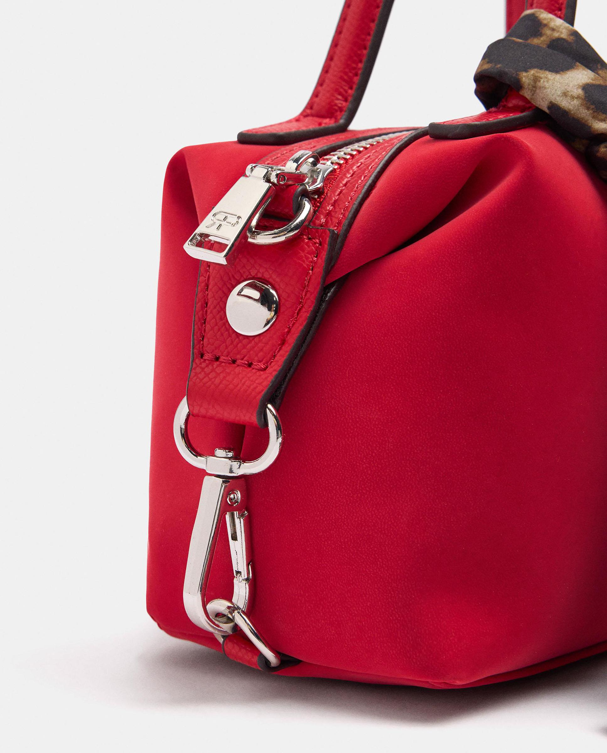 Bolso de mano estilo tote convertible a bandolera con cierre de cremallera en liso - Parfois - Rojo Rojo-3