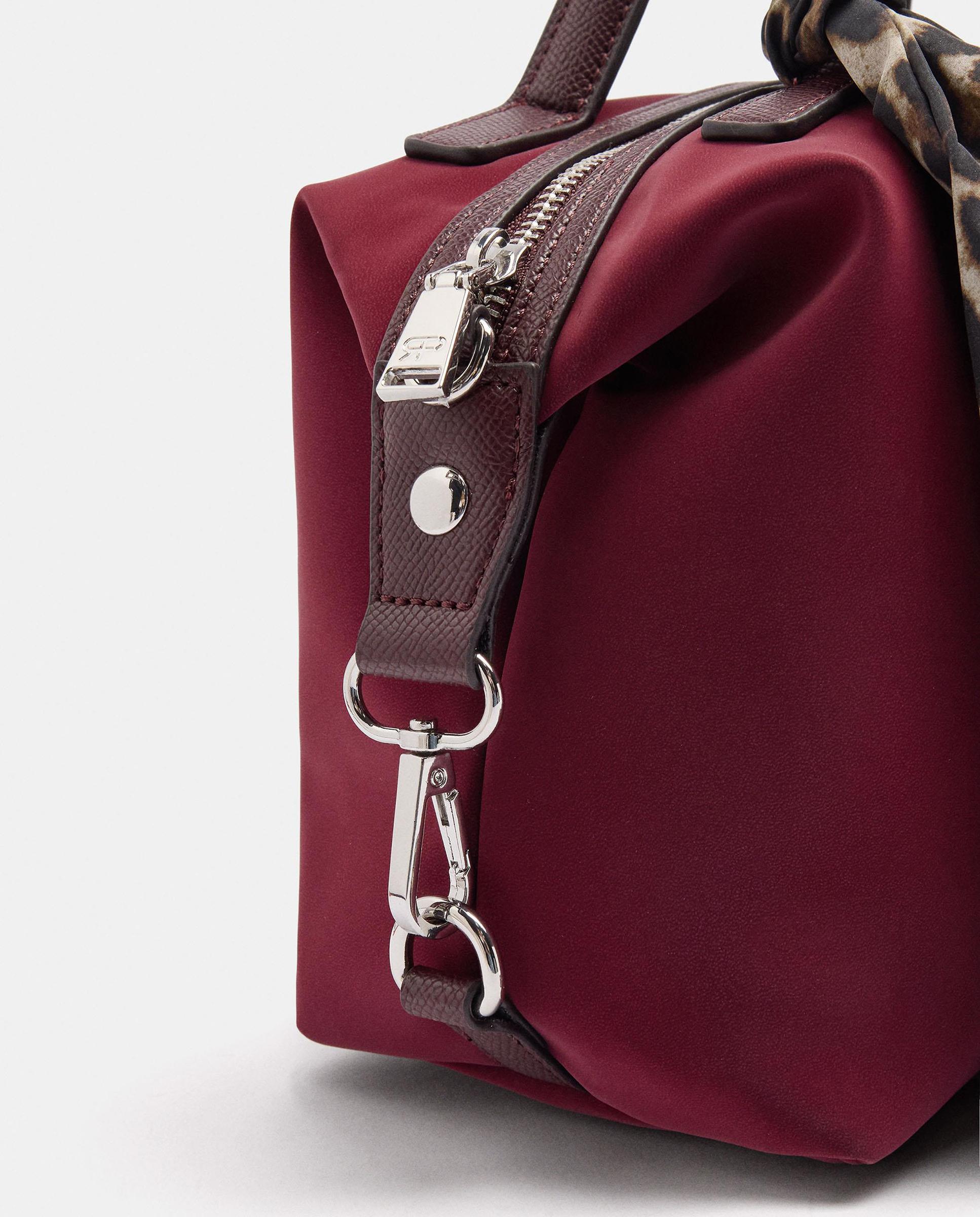 Bolso de mano estilo tote convertible a bandolera con cierre de cremallera en liso - Parfois - Burdeos Burdeos-3