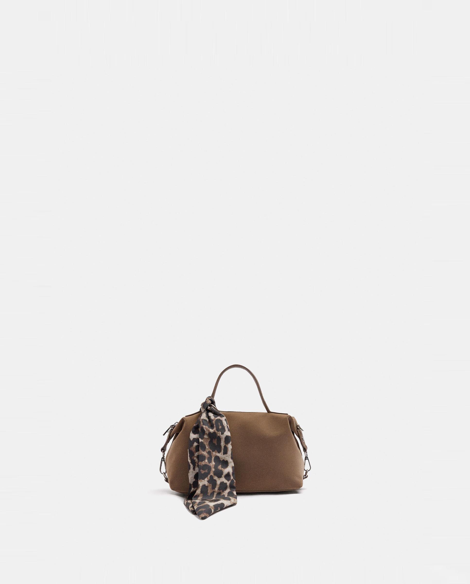 Bolso de mano estilo tote convertible a bandolera con cierre de cremallera en liso - Parfois - Kaki Kaki-1
