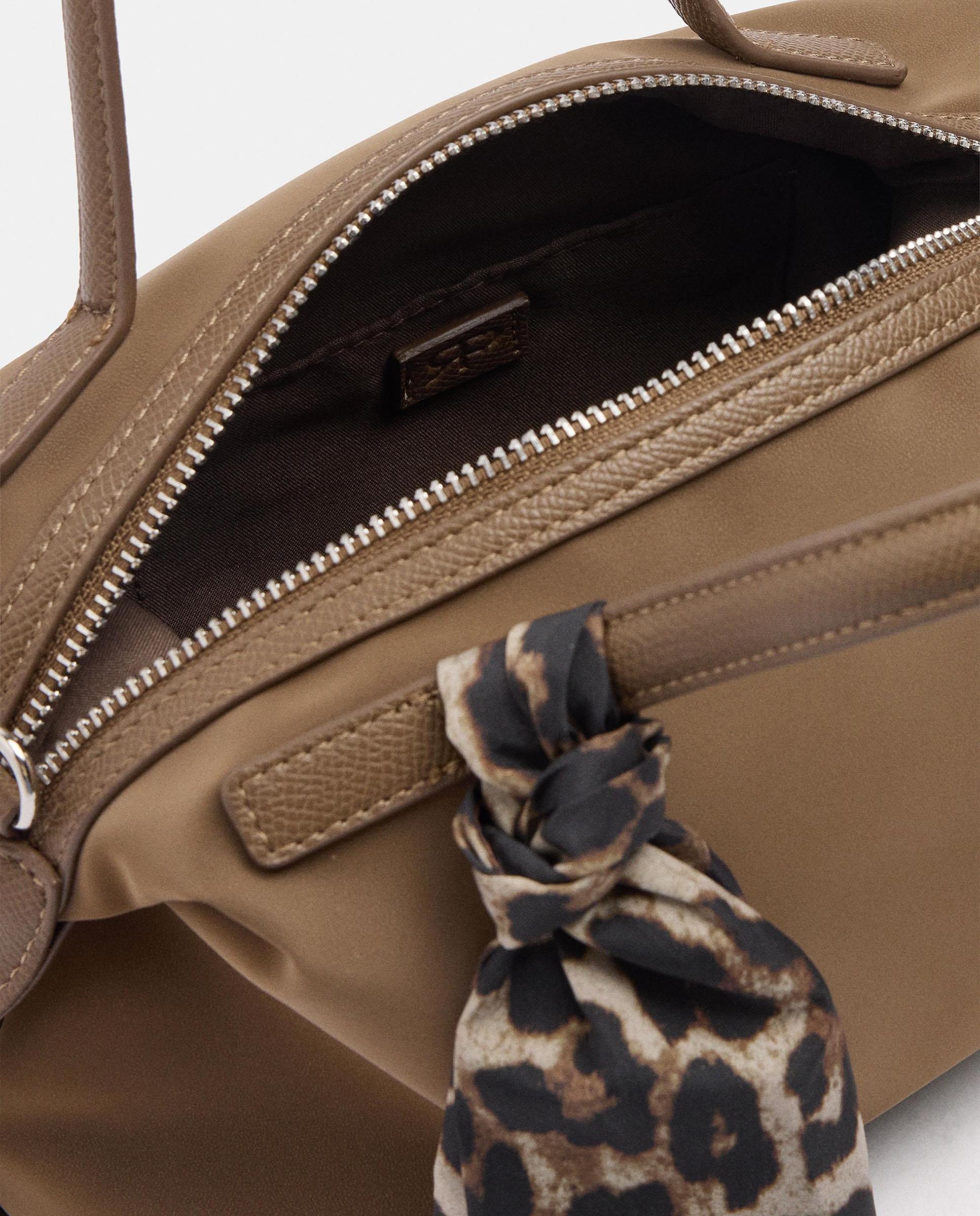 Bolso de mano estilo tote convertible a bandolera con cierre de cremallera en liso - Parfois - Kaki Kaki-4