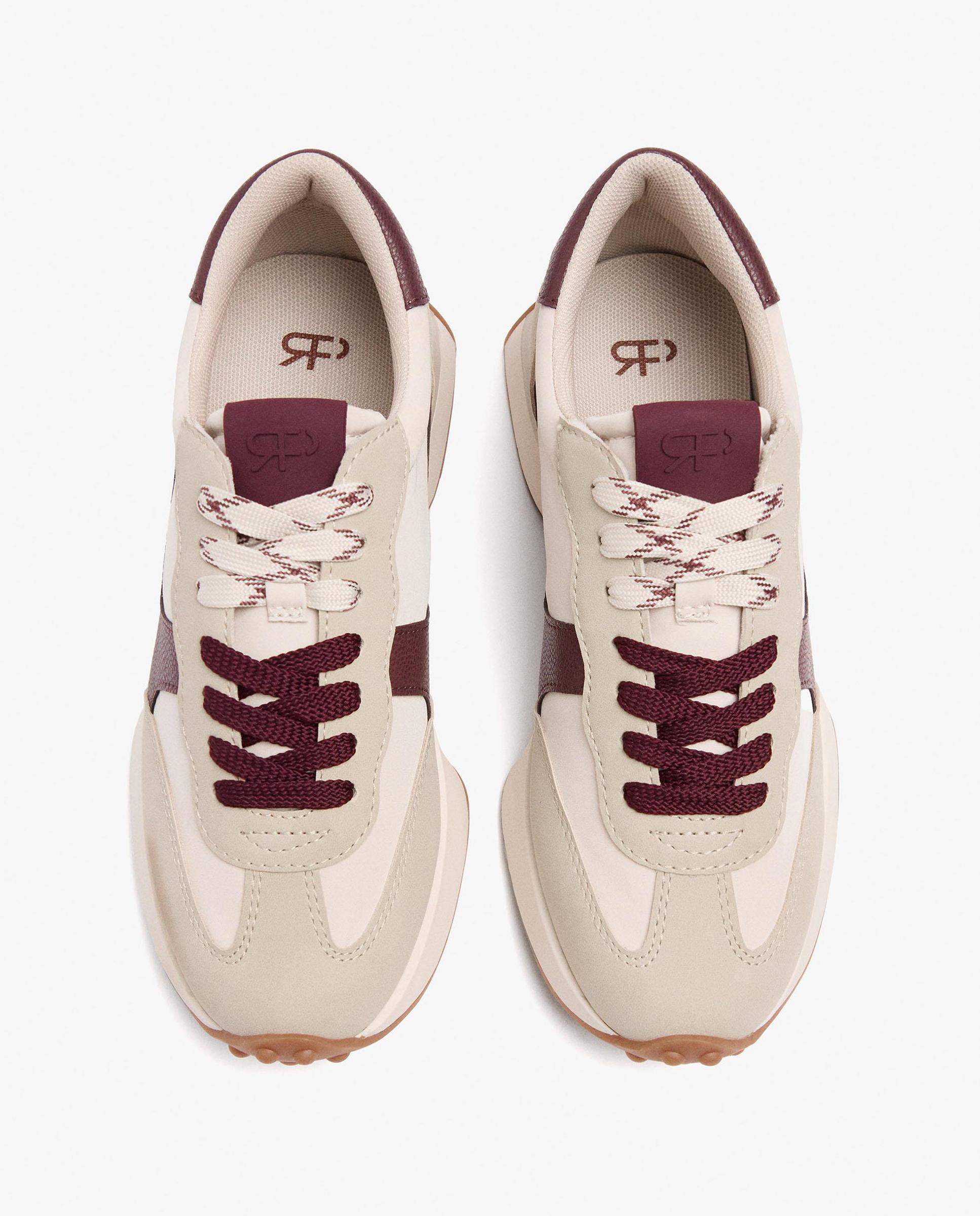 Zapatillas deportivas de mujer con detalle lateral en liso - Parfois - Beige Beige-3