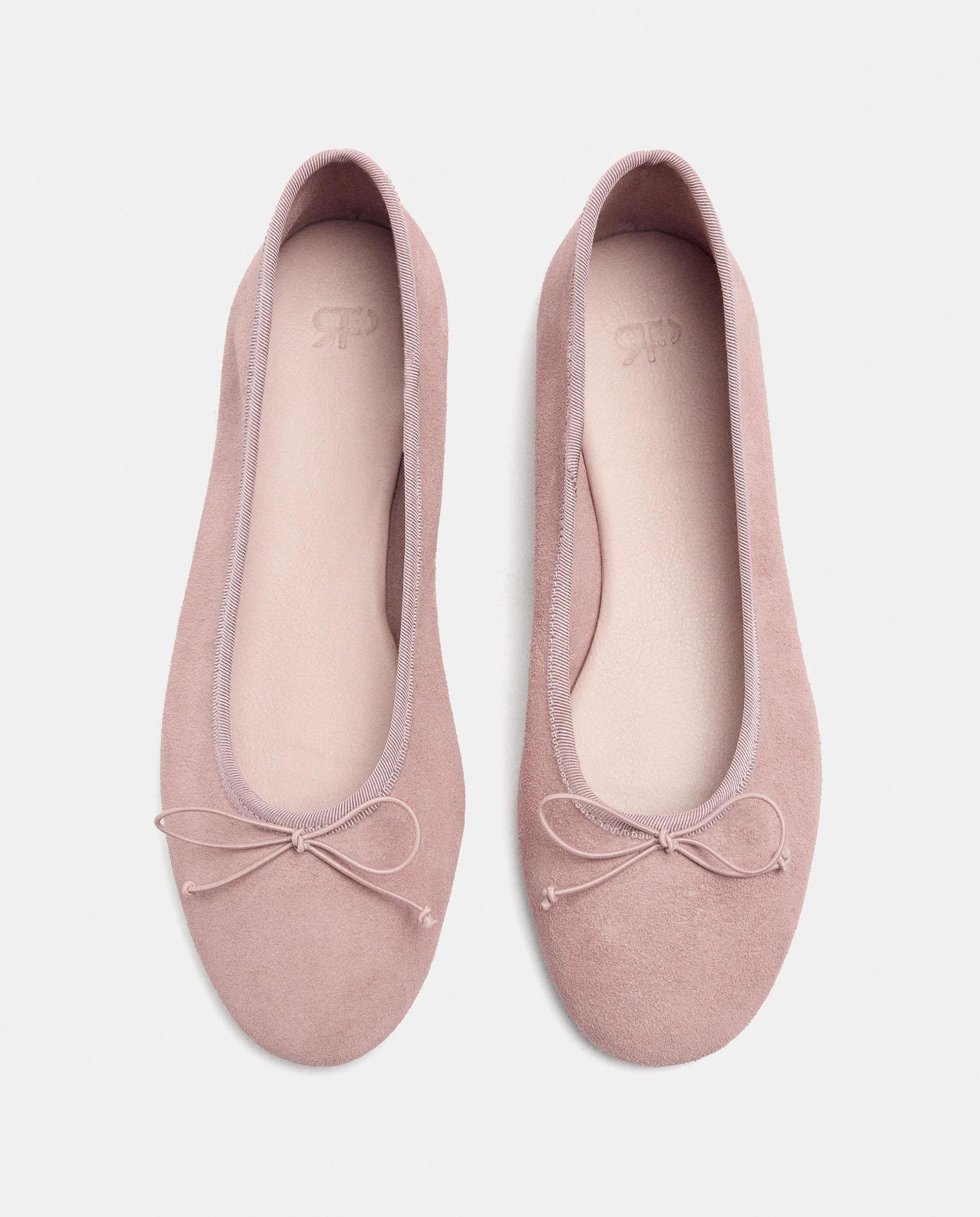 Bailarinas planas de mujer con pespuntes en liso - Parfois - Rosa Rosa-3