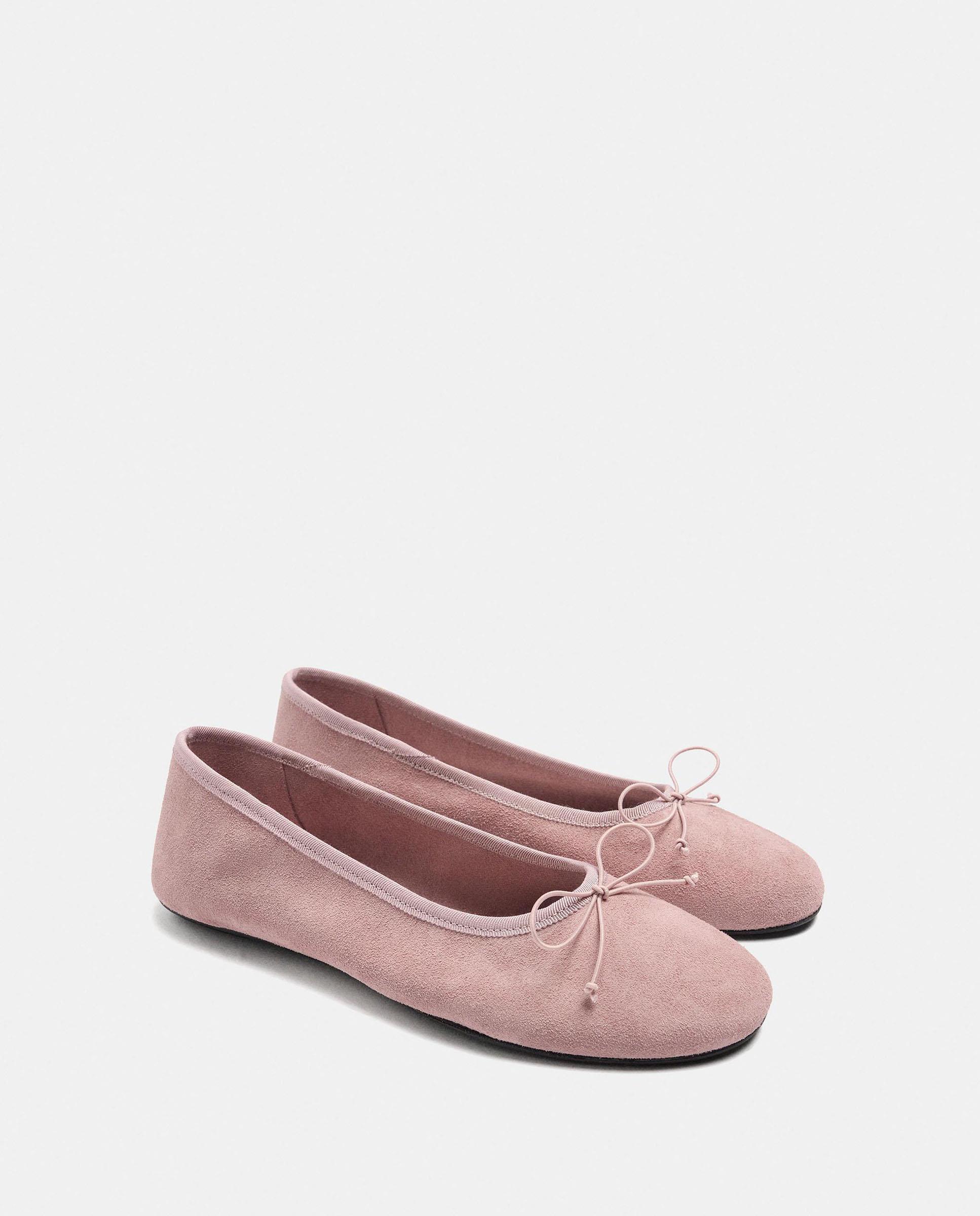 Bailarinas planas de mujer con pespuntes en liso - Parfois - Rosa Rosa-2