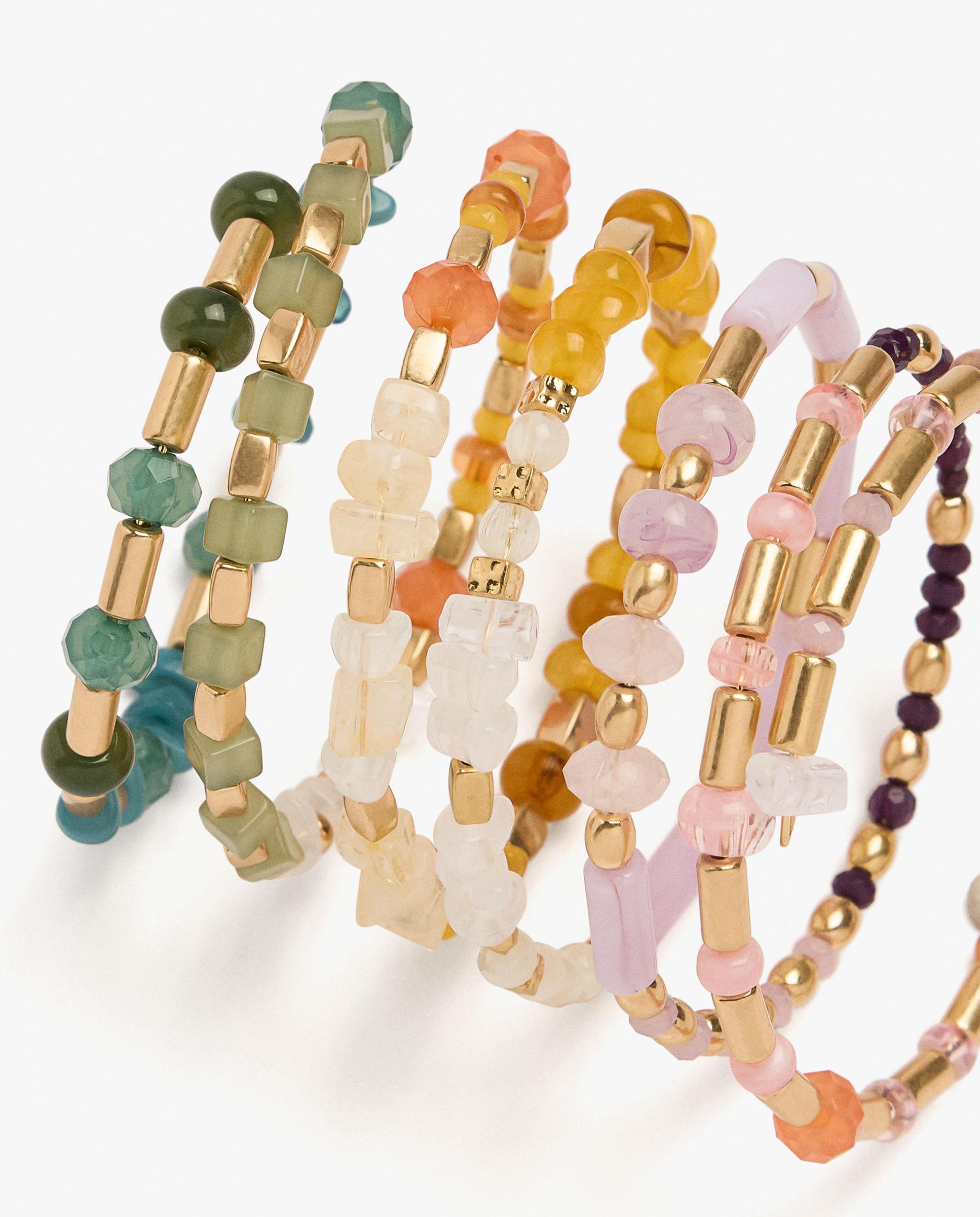 Pack de pulseras con cuentas decorativas y piedras - Parfois - Multicolor Multicolor-2