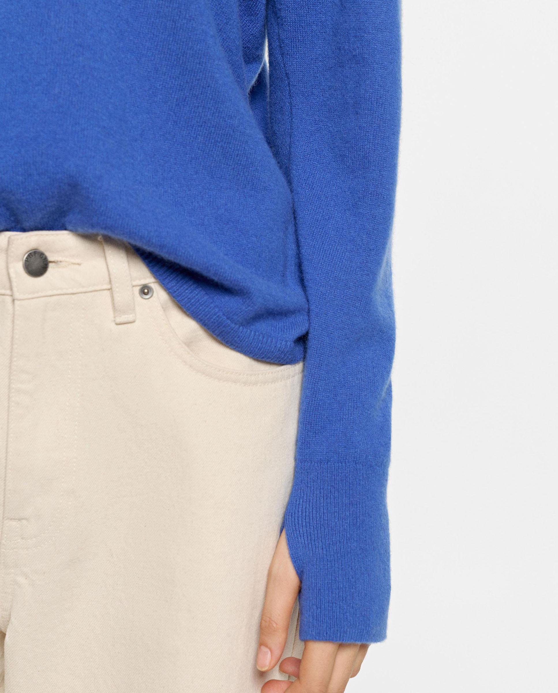 Imagen 6 de Jersey de mujer 100% cashmere con cuello pico en liso - Parfois - Azul Azul